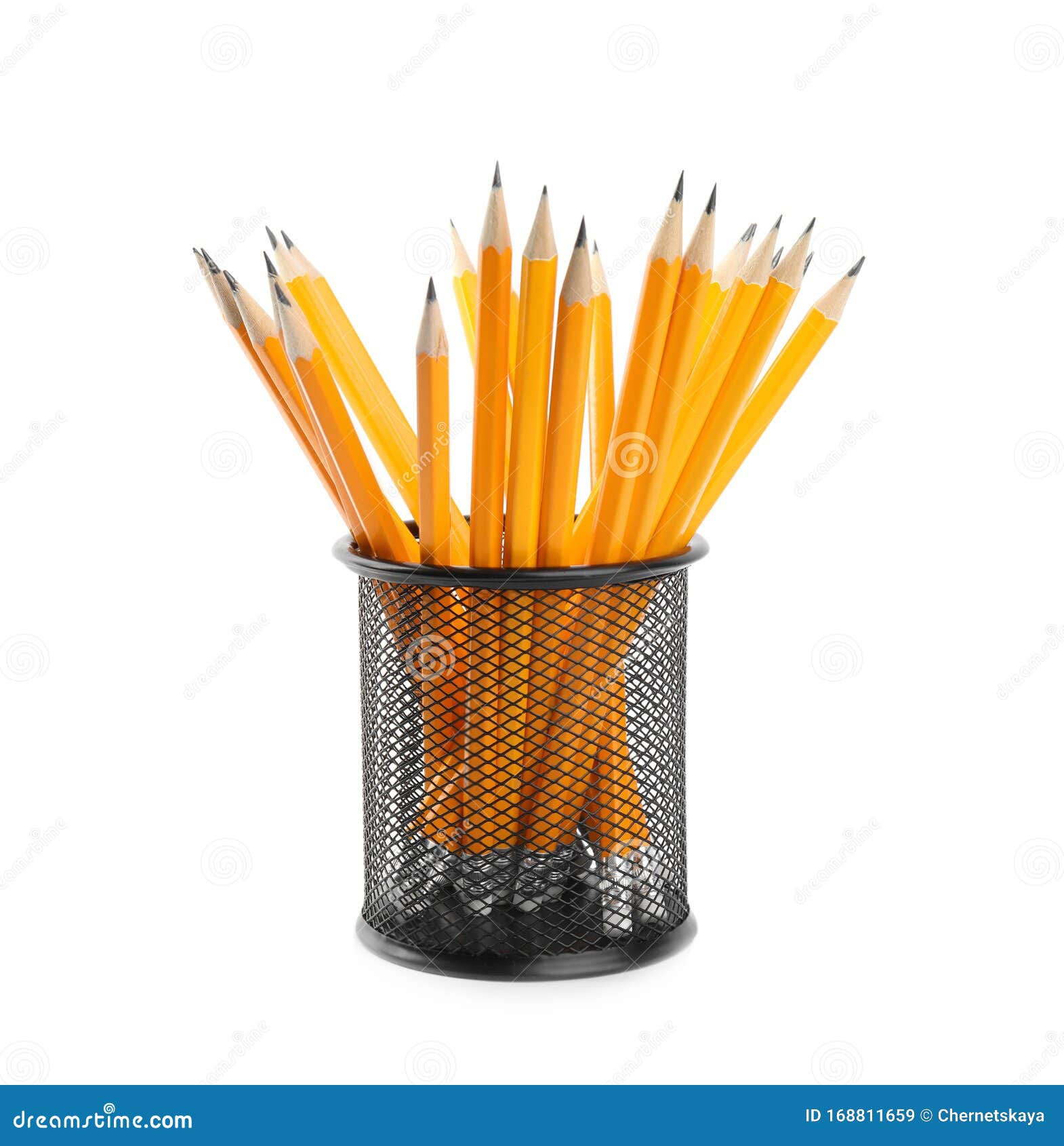 Many Sharp Pencils in Holder Isolated Stock Image Image of equipment