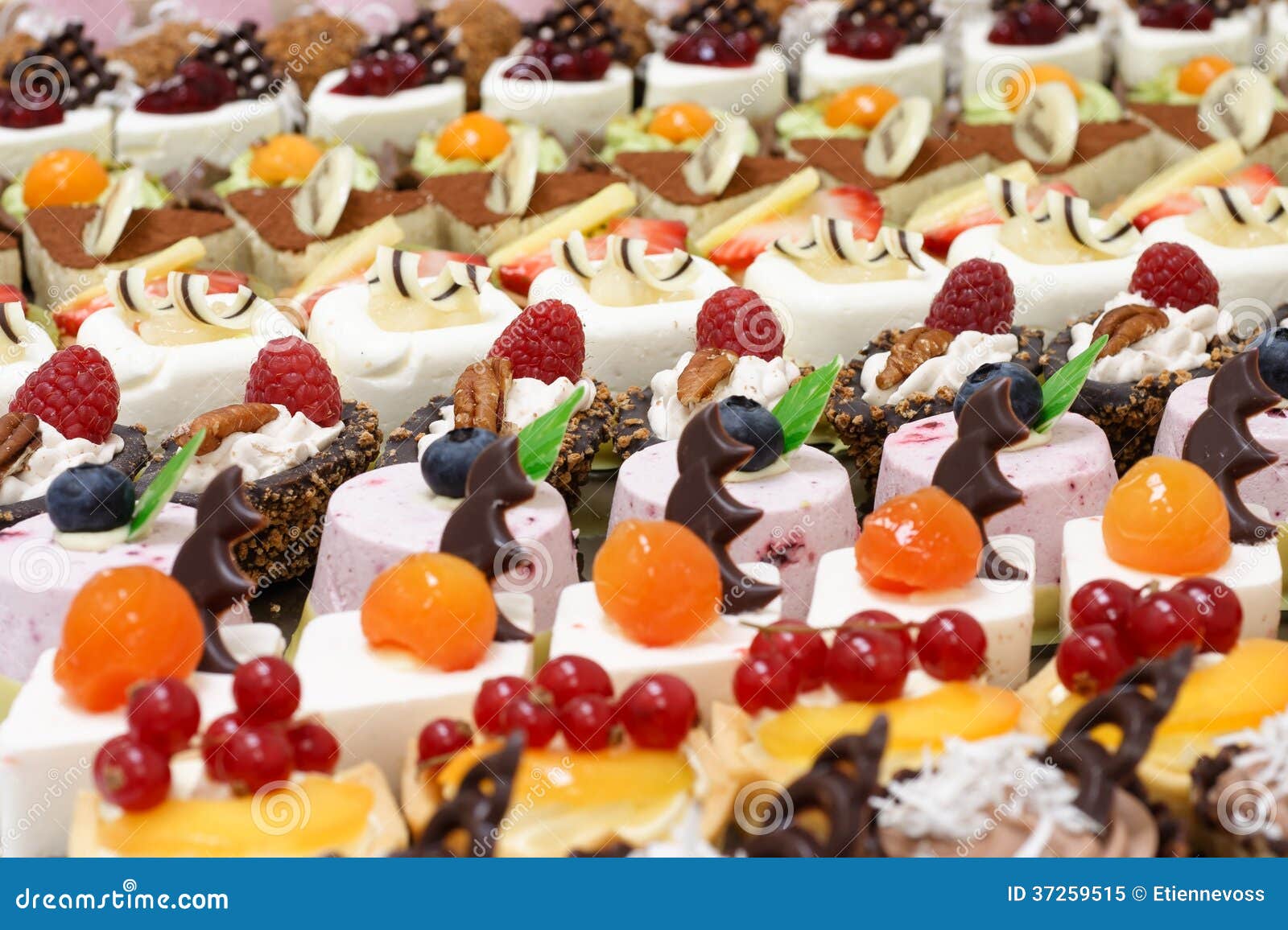 Many small desserts stock image. Image of fruit, dessert 37259515