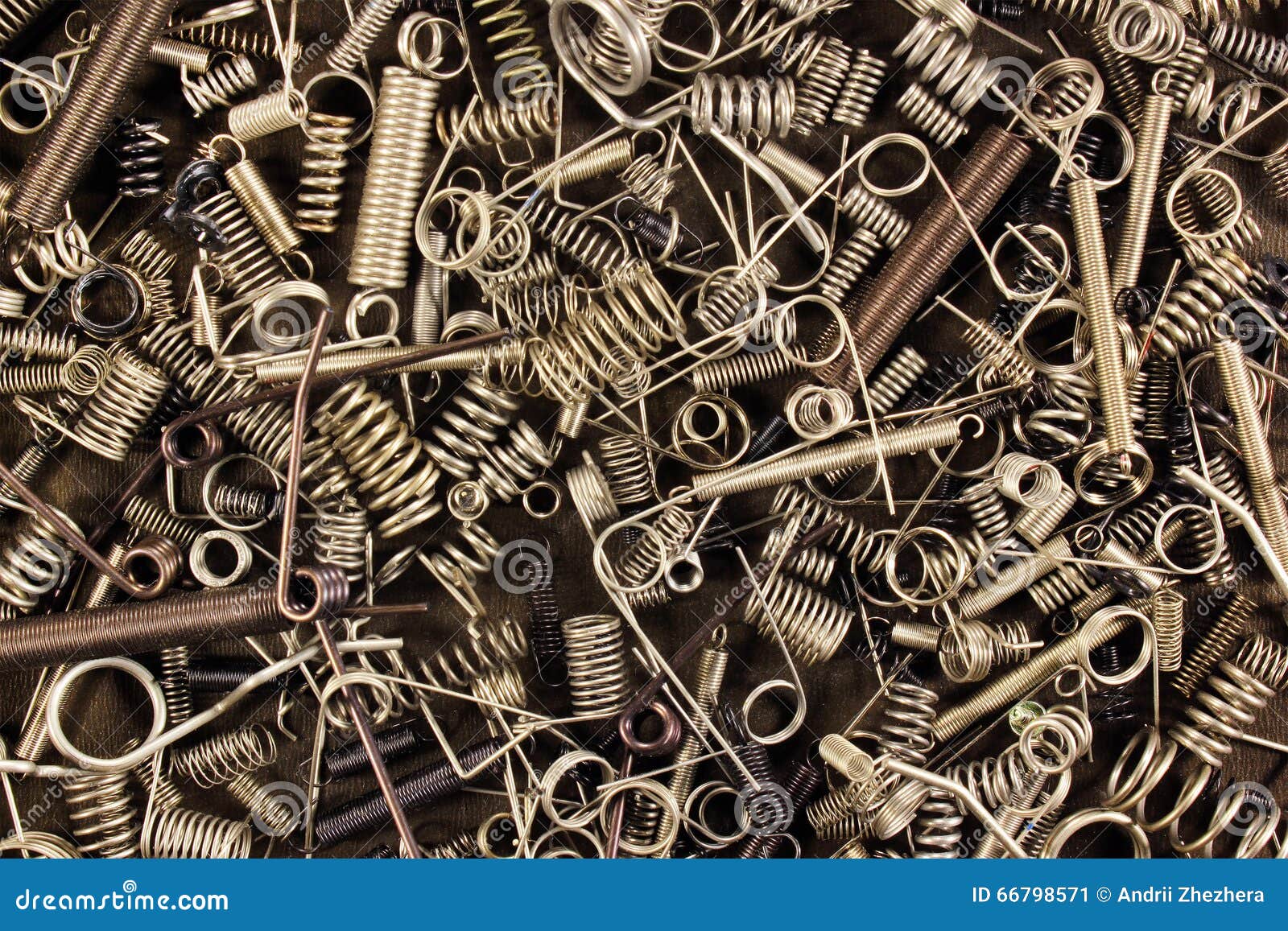 Many Small Metal Springs As a Background Stock Image Image of machine