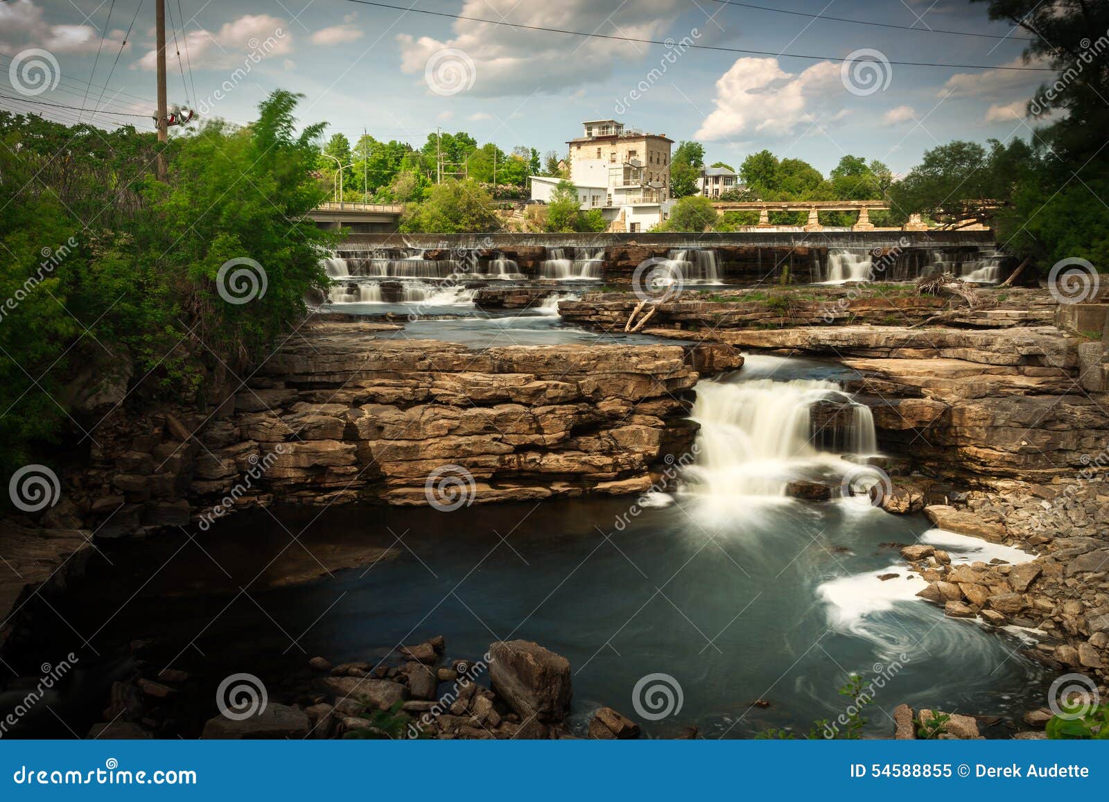 many small waterfalls in almonte, ontario canada