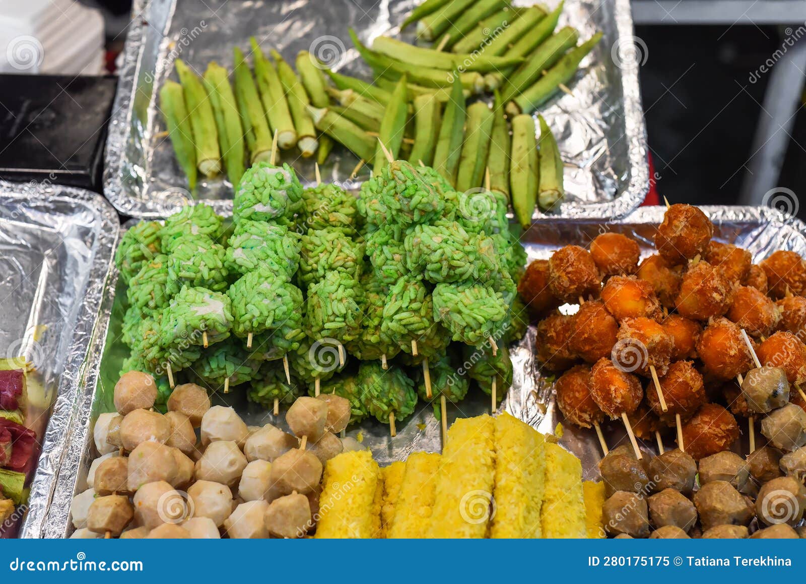 Many Snacks and Seafood in Vietnamese Night Market in Food Festival ...