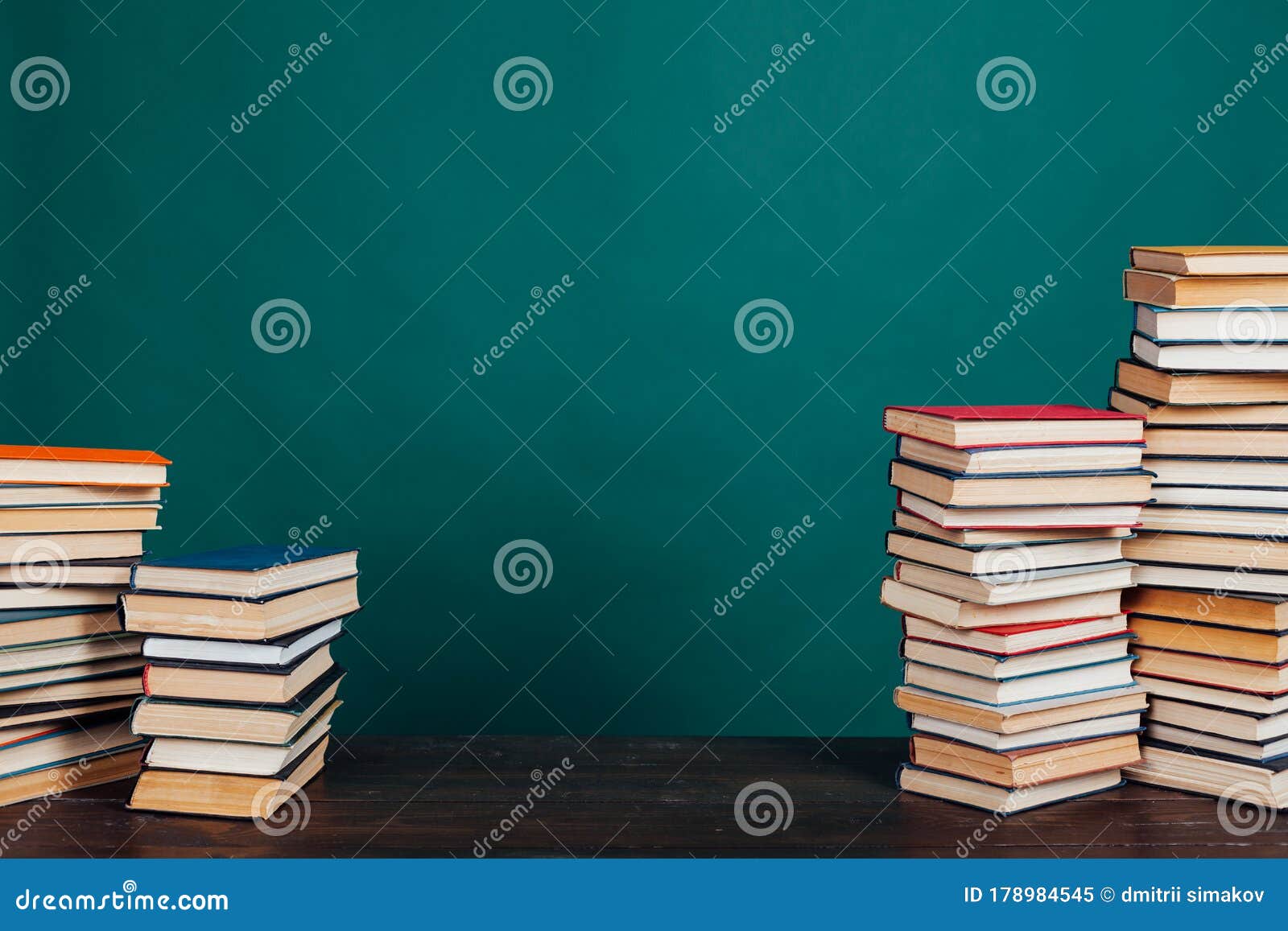 Many Stacks of Educational Books To Teach in the School Library on a ...
