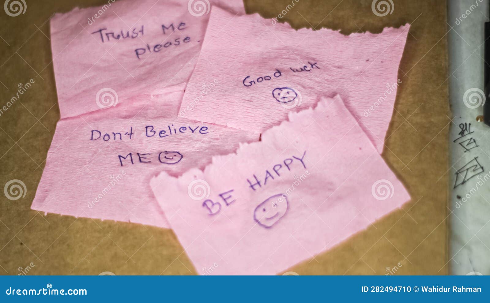 Many Things Written on a Tissue it Note Stock Photo Image of romantic