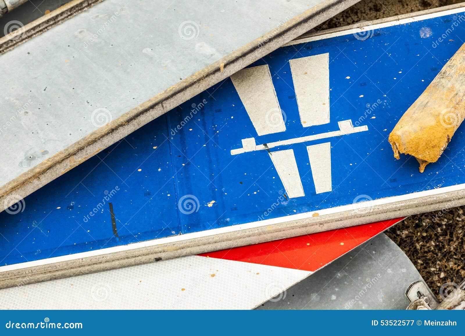 Many Traffic Signs Lying at the Ground Stock Image Image of lost