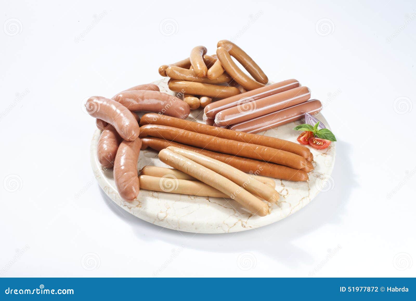 Many type of sausage stock photo. Image of white, dinner 51977872