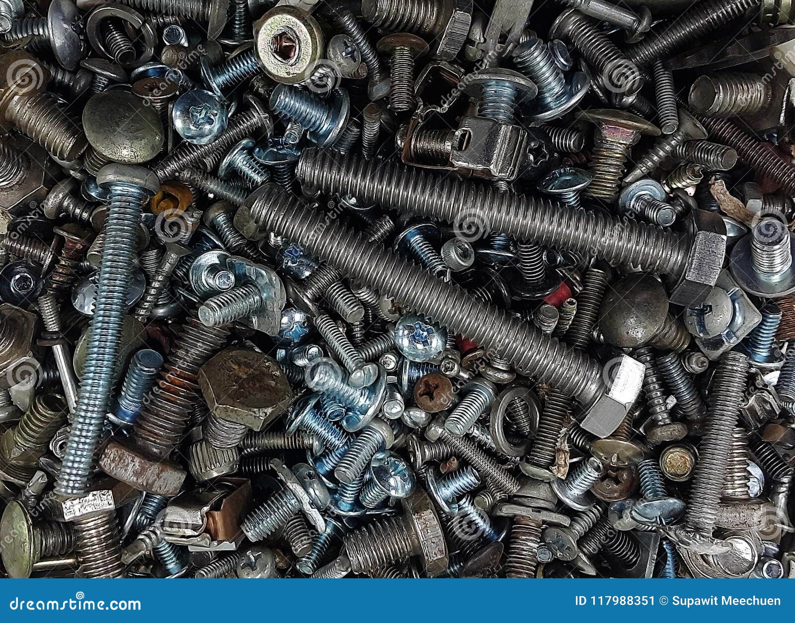 Many Types of Metal Screws stock image. Image of hardware 117988351