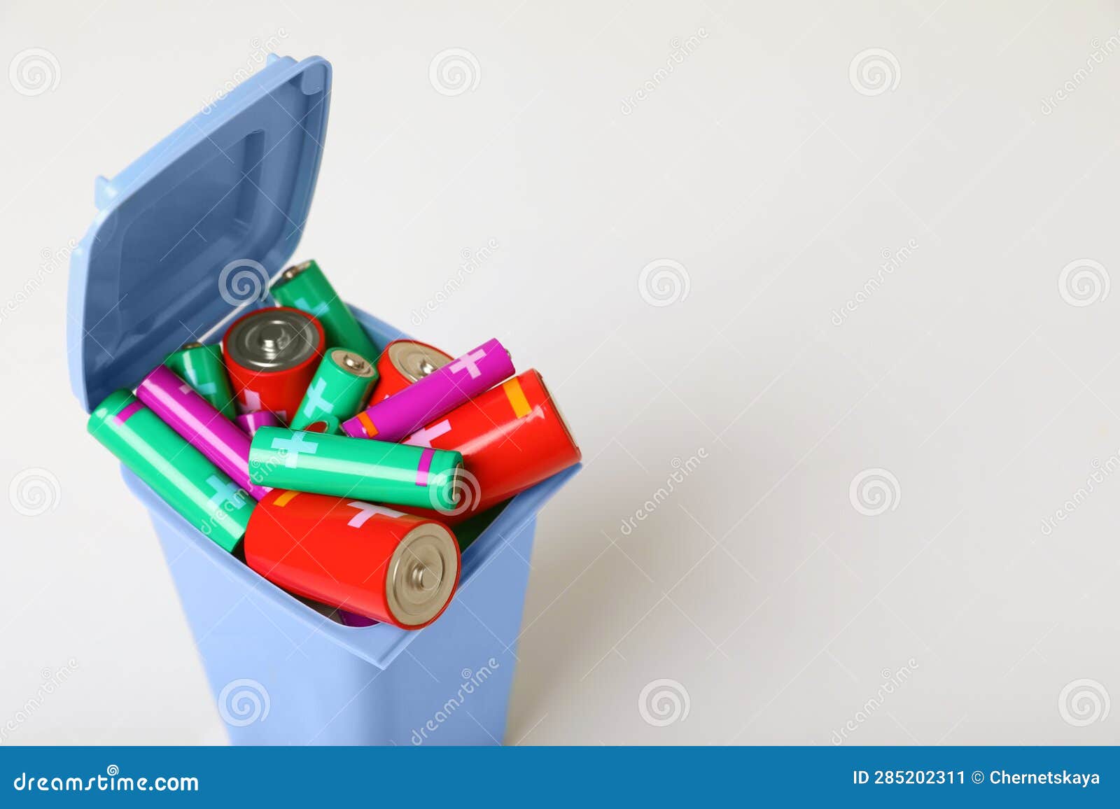 Many Used Batteries in Recycling Bin Isolated on White Stock Image Image of metal, equipment