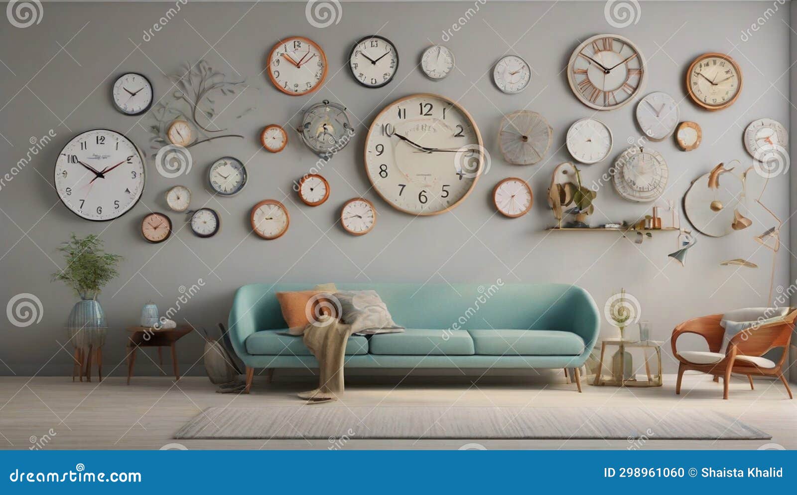 Wall clock stock illustration. Illustration of living 298961060