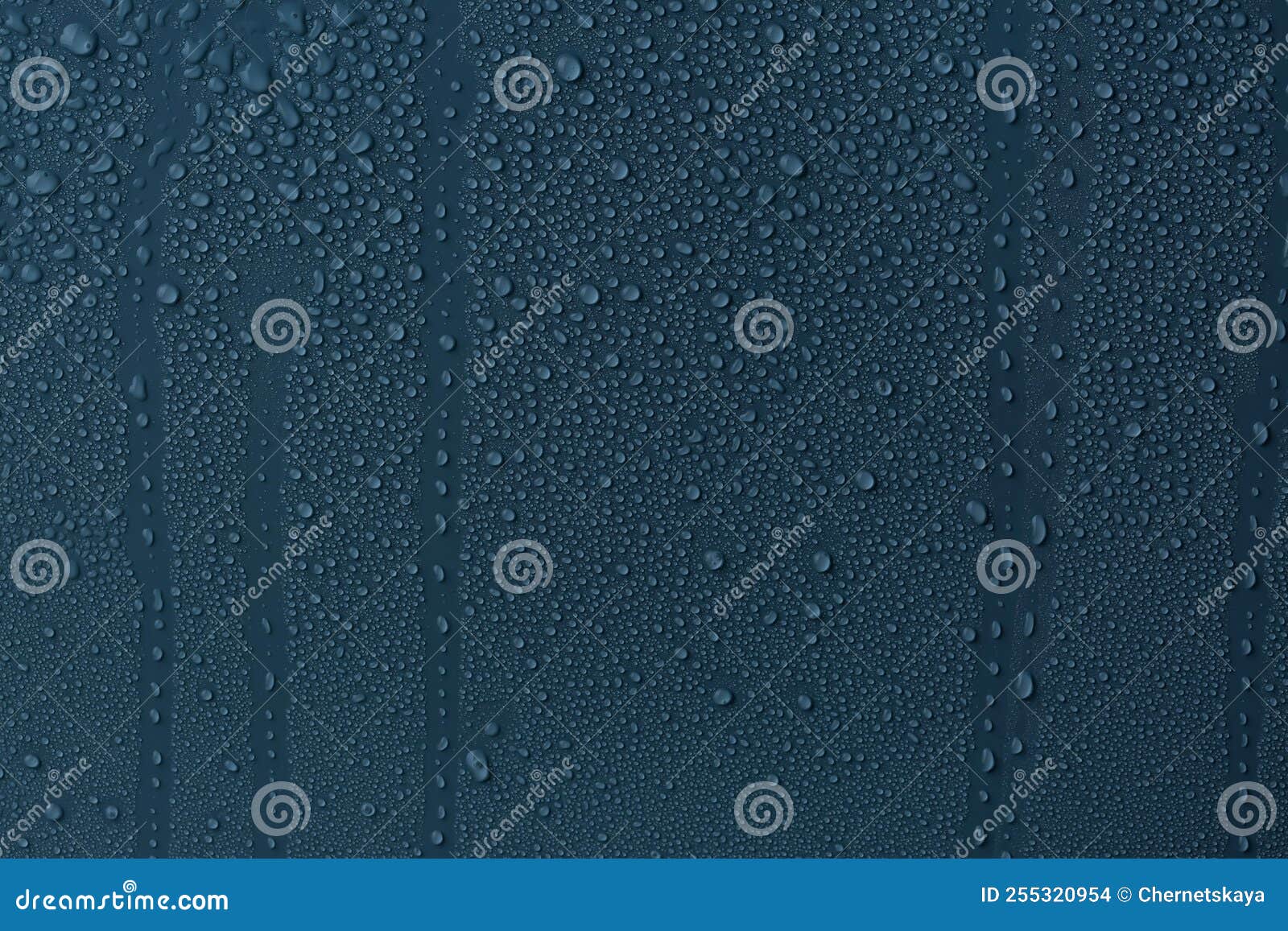 Many Water Drops on Dark Dusty Blue Background Stock Photo Image of