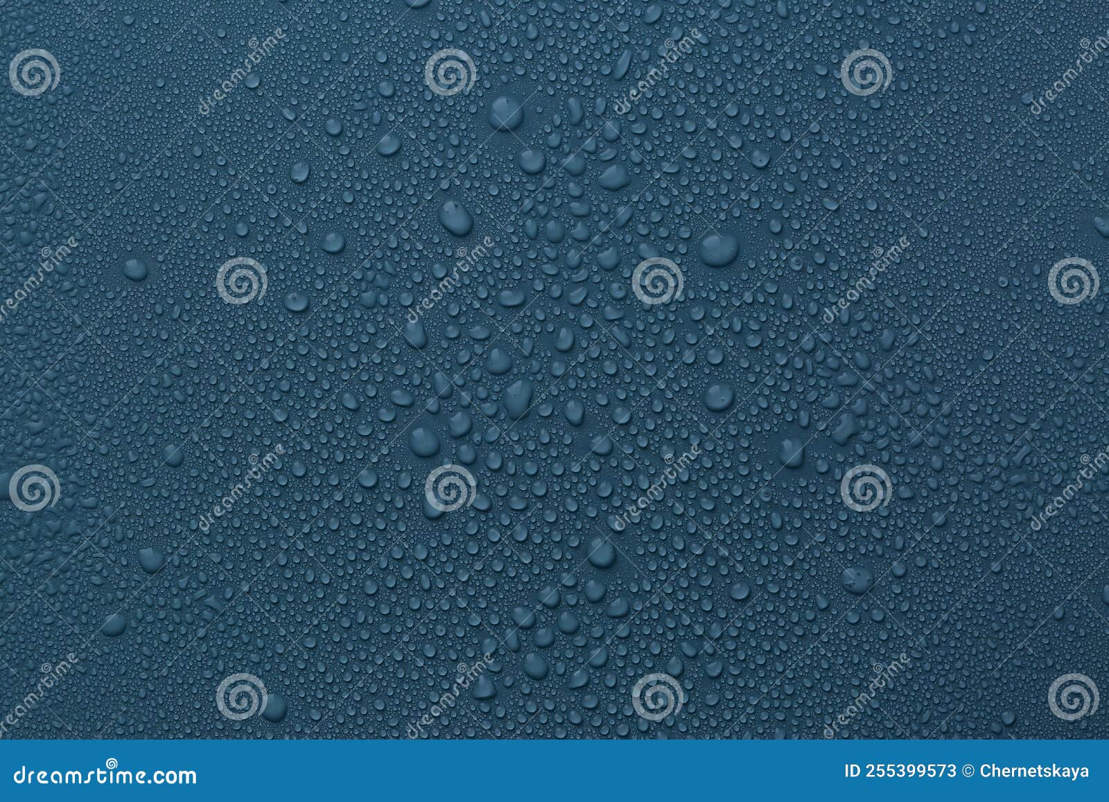 Many Water Drops on Dark Dusty Blue Background Stock Image Image of