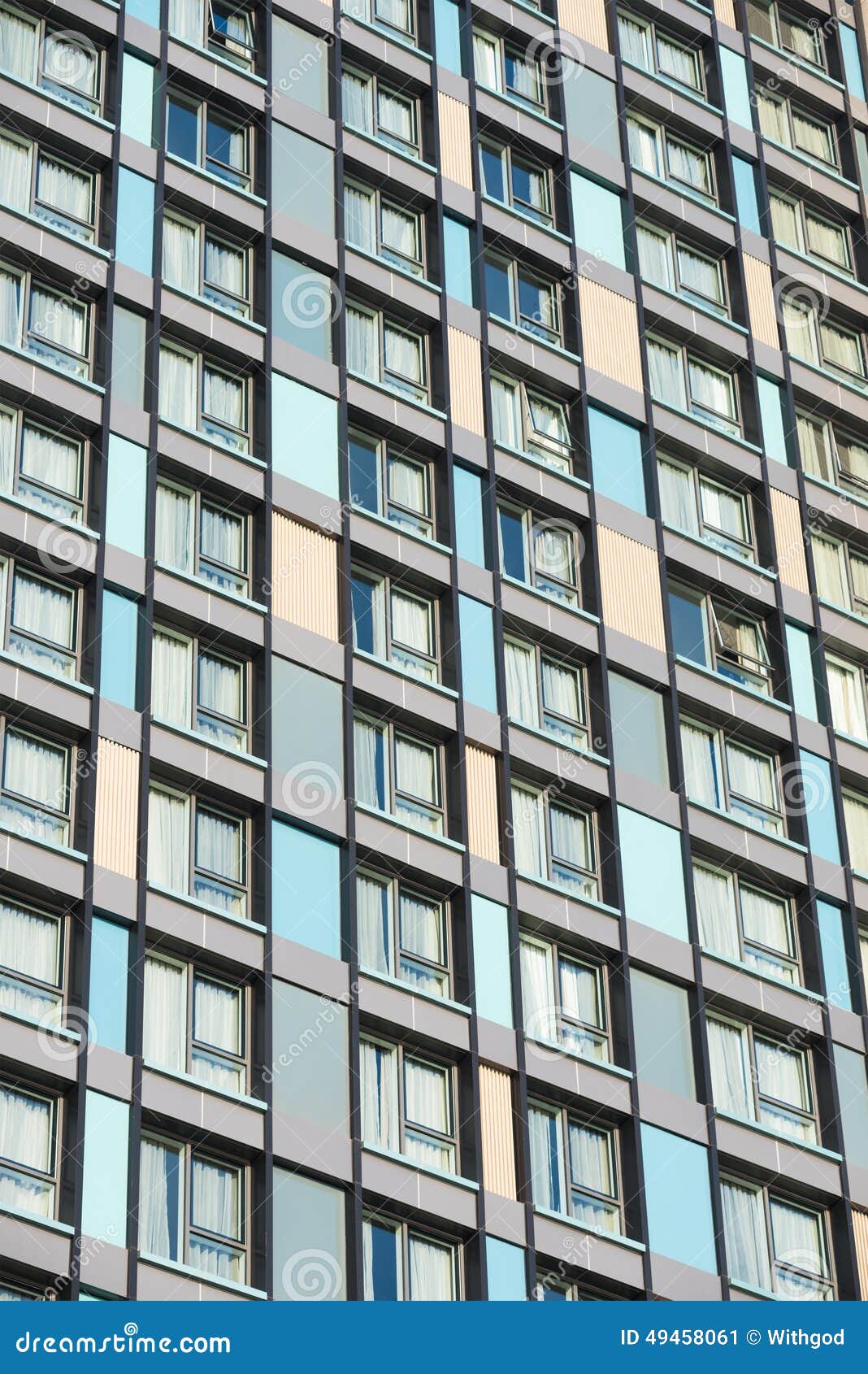 many windows of multistorey building