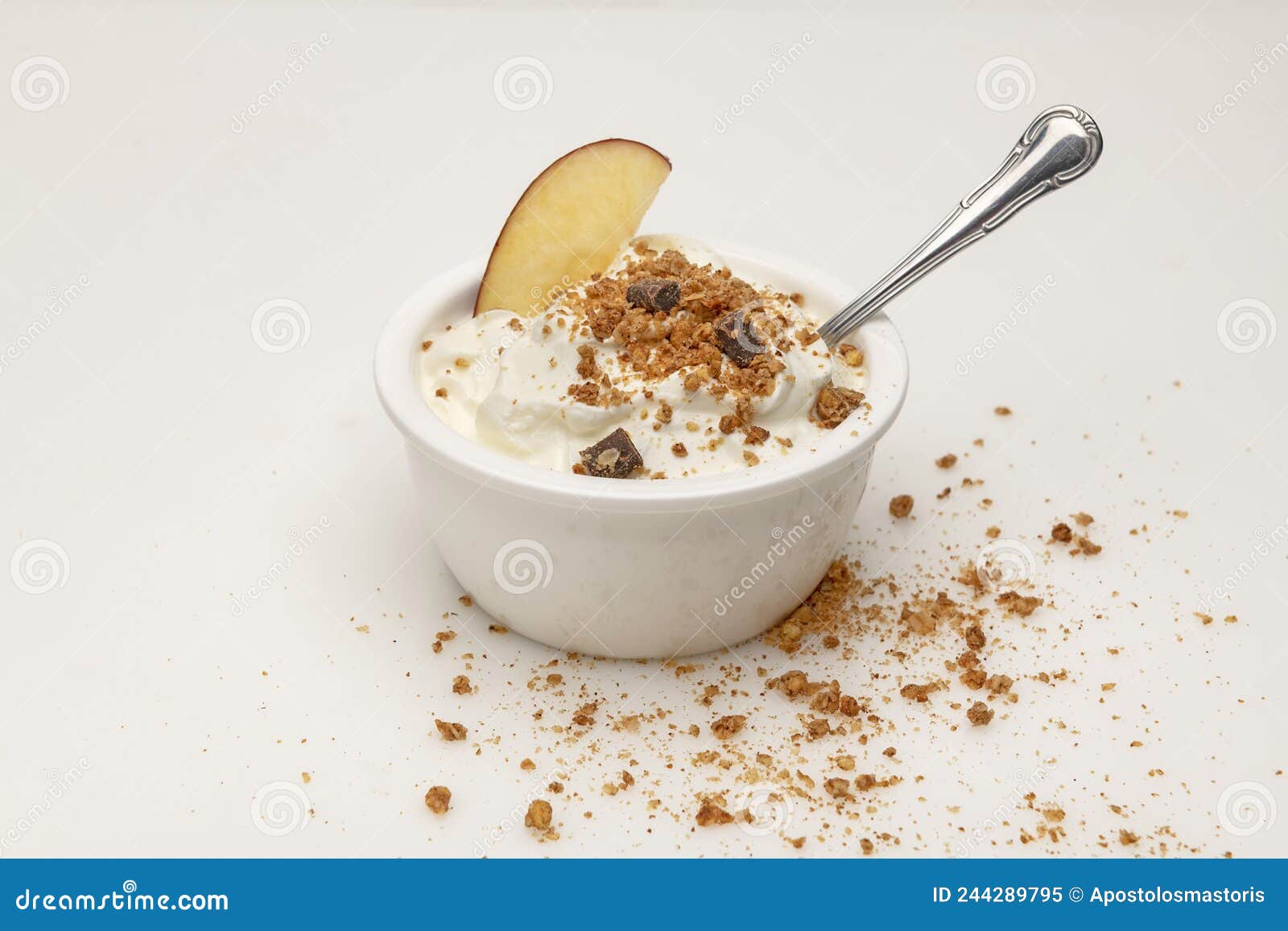 Yogur Natural Con Granola, Nueces En Un Bol Desayuno Saludable, Bocadillo  Foto de archivo - Imagen de granola, crujiente: 173502200