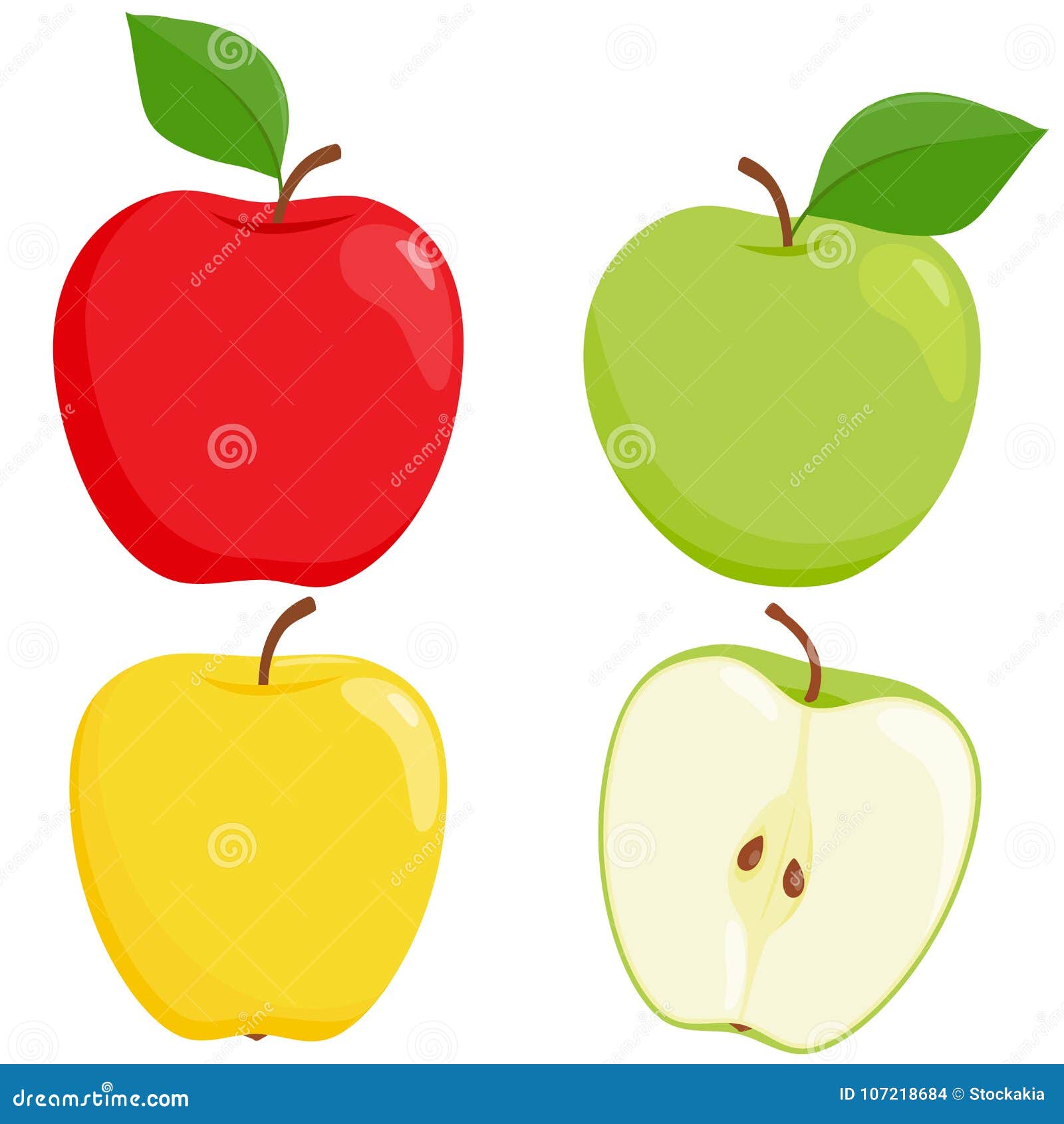 Manzanas Rojas, Verdes Y Amarillas Ilustración del Vector - Ilustración de  amarillo, manzana: 107218684