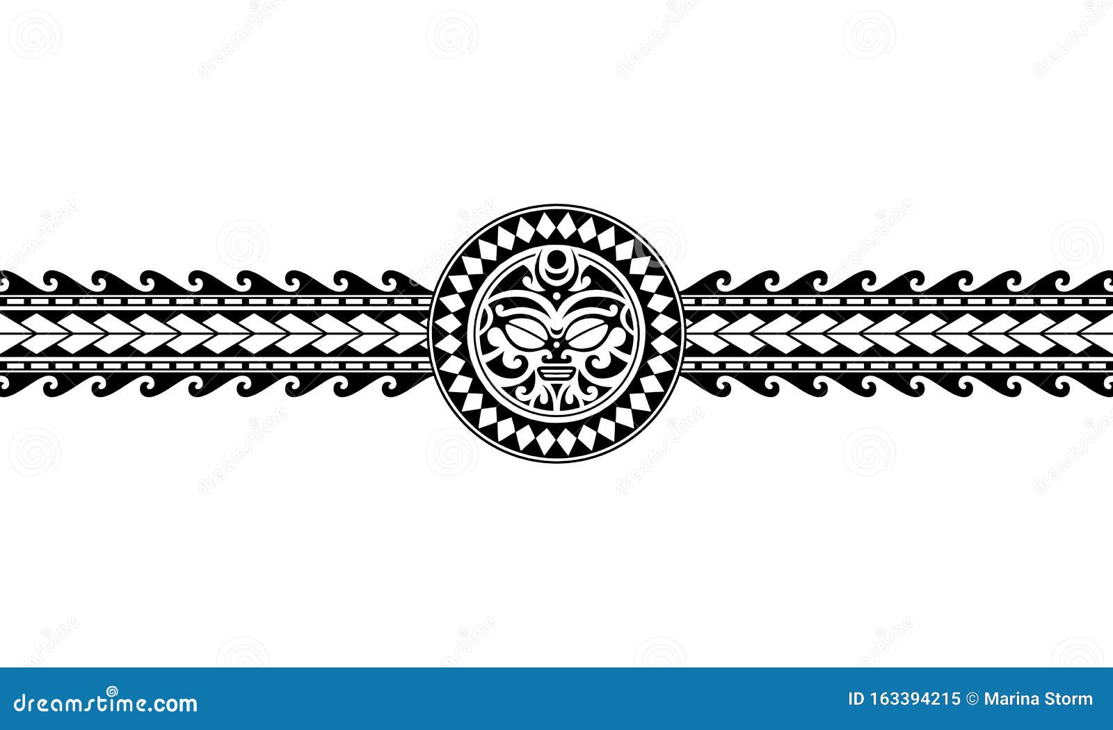 Set of maori polynesian tattoo bracelets border. Tribal sleeve seamless  pattern vector. Samoan bracelet tattoo design fore arm or foot. 27289669  Vector Art at Vecteezy