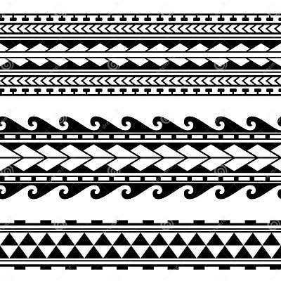 Maori Polynesian Tattoo Border. Tribal Sleeve Seamless Pattern Vector ...