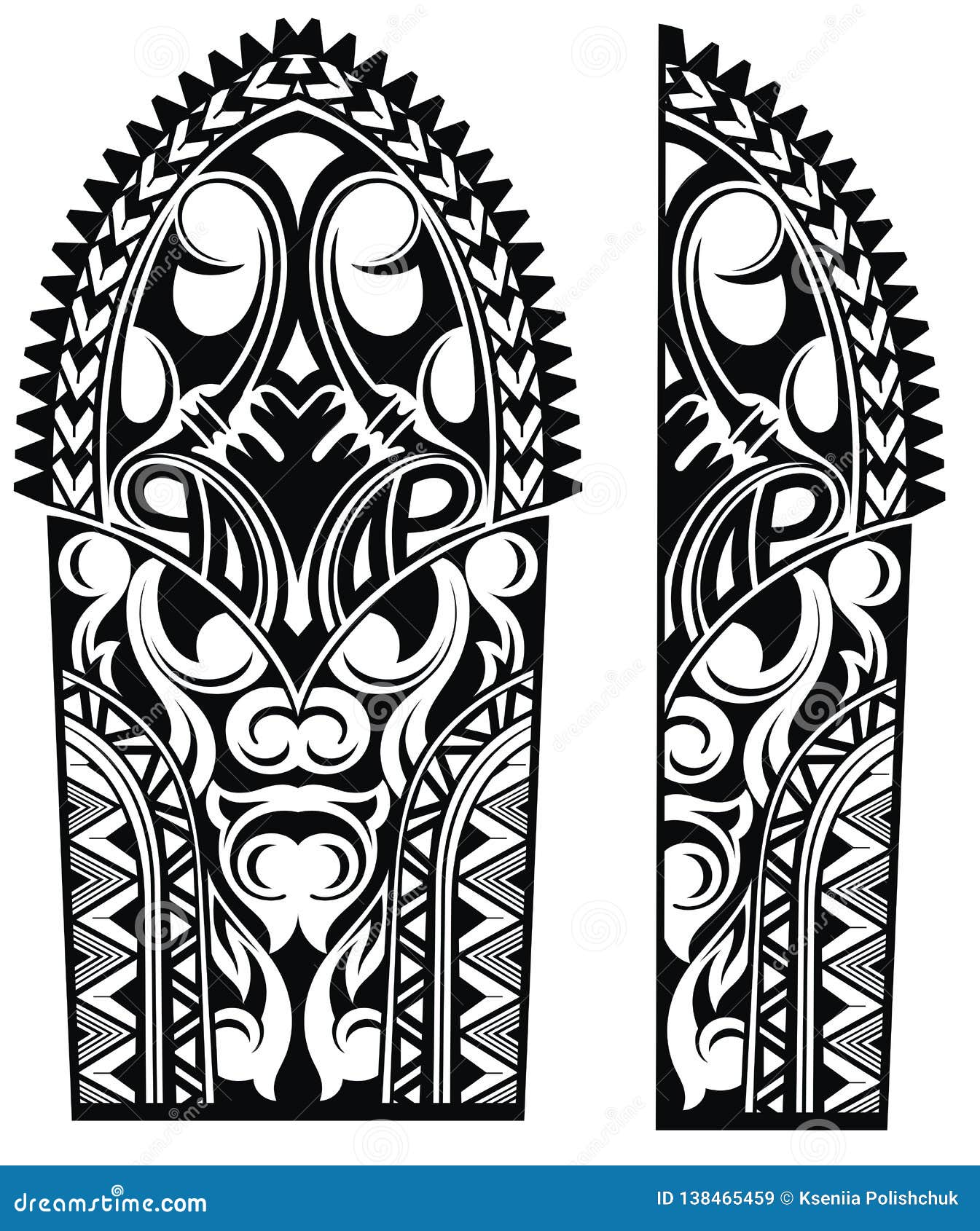 Maori Style Ornaments . Tattoo Design Stock Vector - Illustration of ...