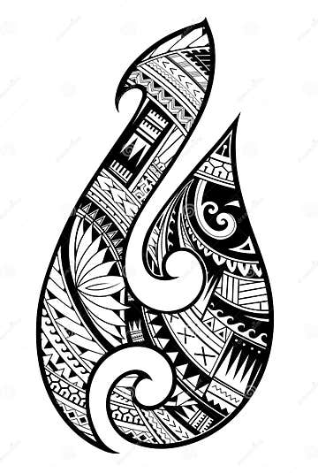 Maori Style Tattoo. Aboriginal Fish Hook Symbol Stock Vector ...