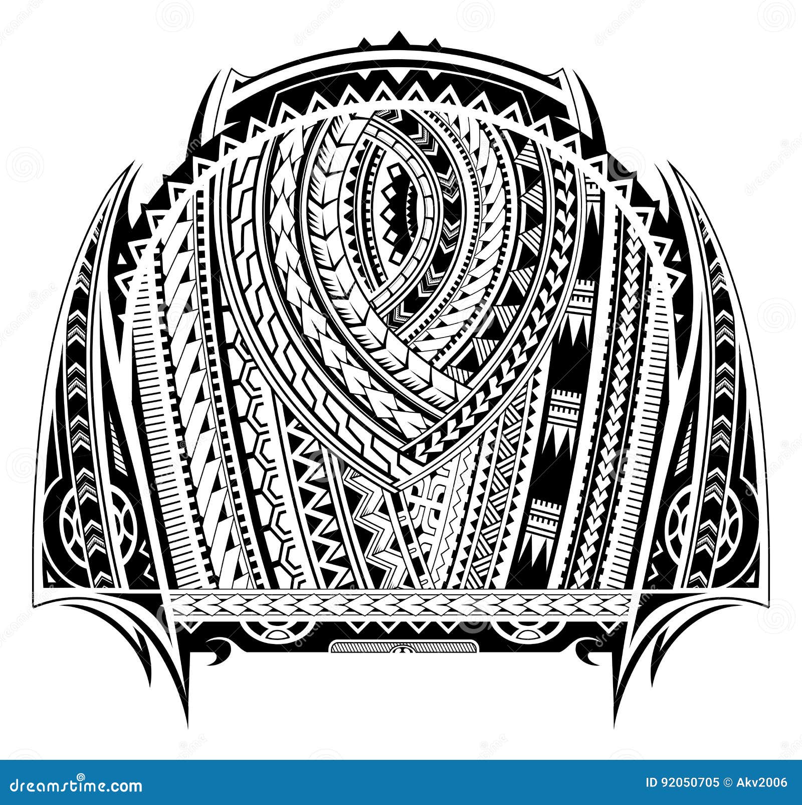 Maori Chest Tattoo. Set Of Labels And Elements. Vector Set Illustration Maori Chest Tattoo. Set Of Labels And Elements. Vector Set Illustration