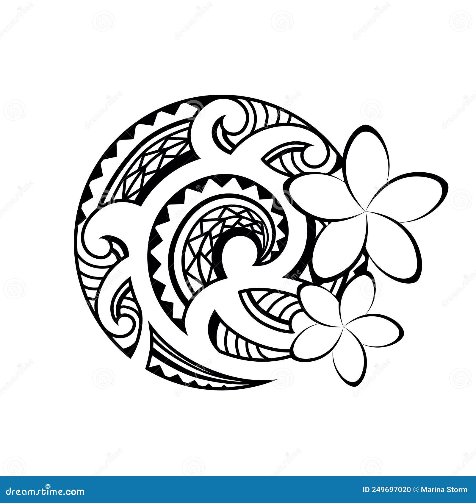 Tatto Design Fish Hook Ornament Can Stock Vector (Royalty Free