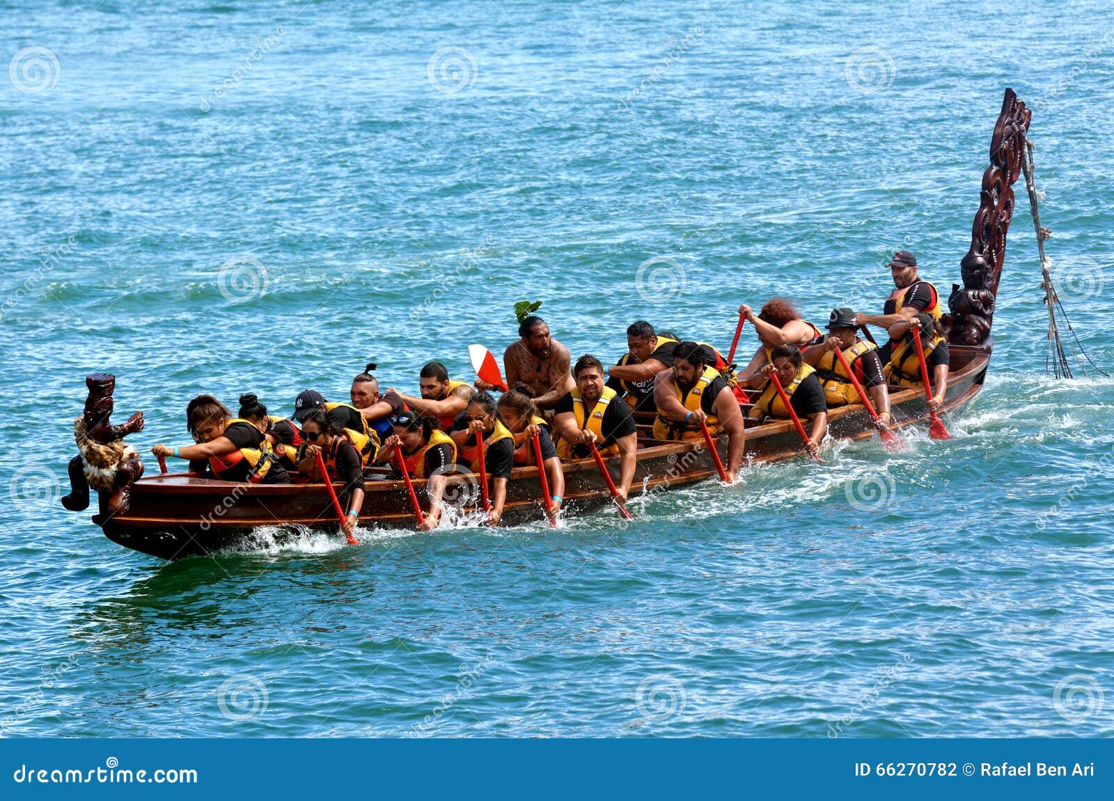 Maori Waka Heritage Sailing In Auckland, New Zealand 