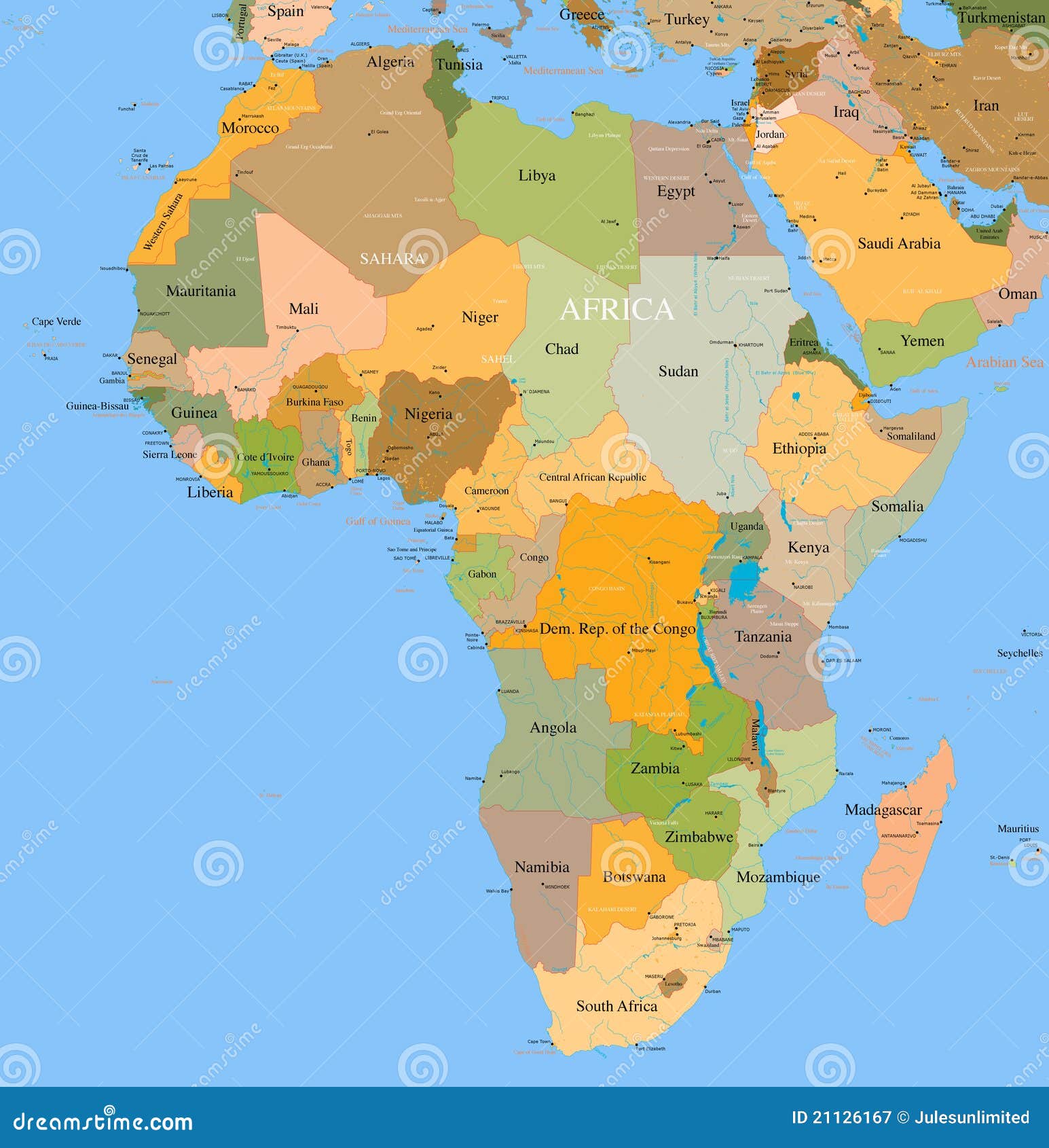 map africa -  - detailed