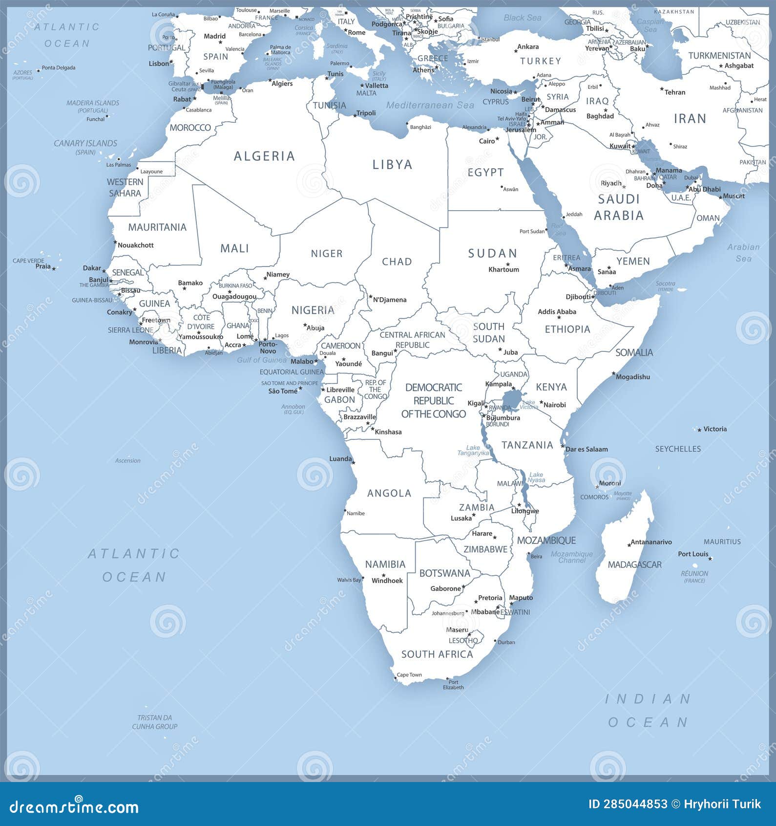 africa political map with capitals