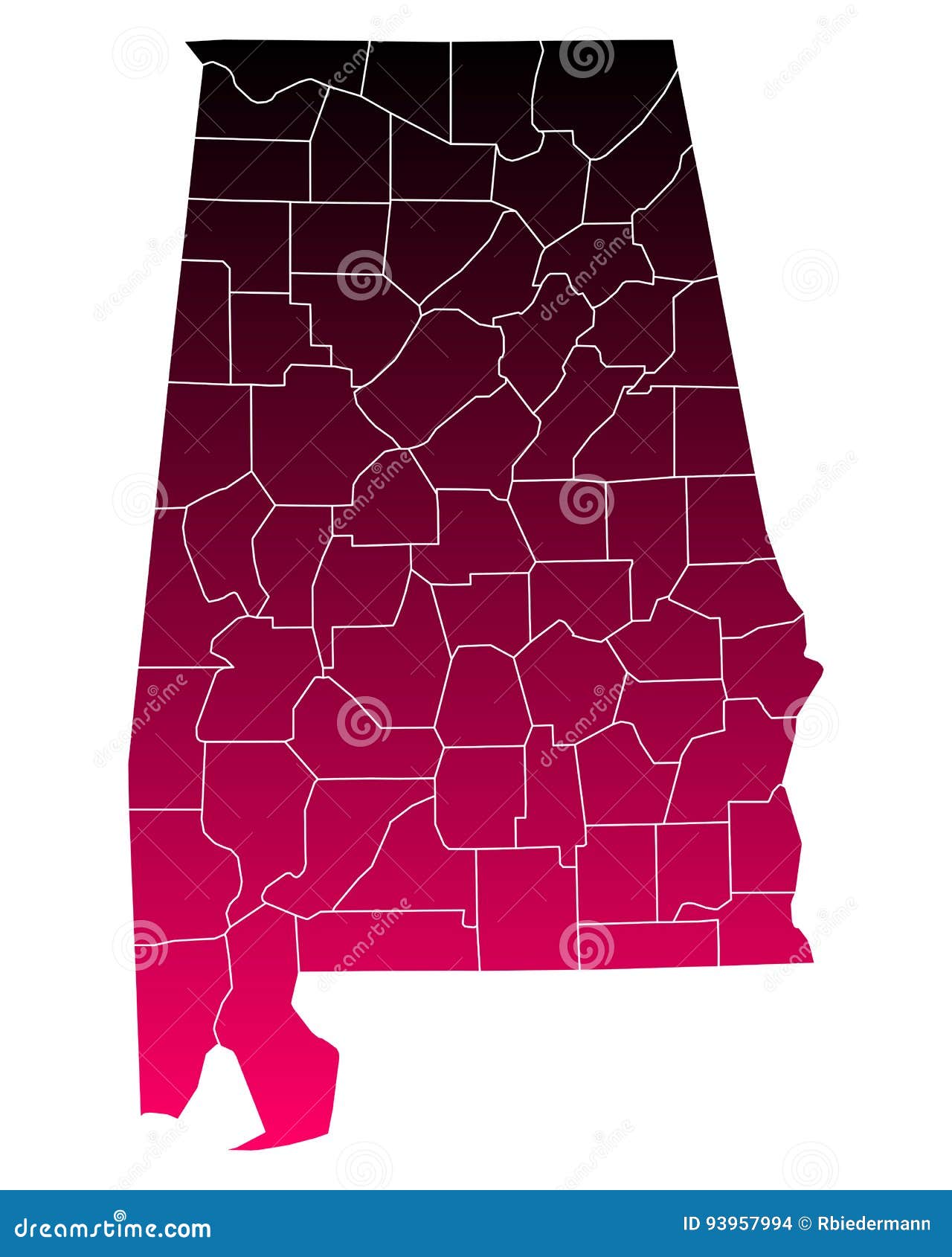 Map Of Alabama Stock Vector Illustration Of Counties 93957994
