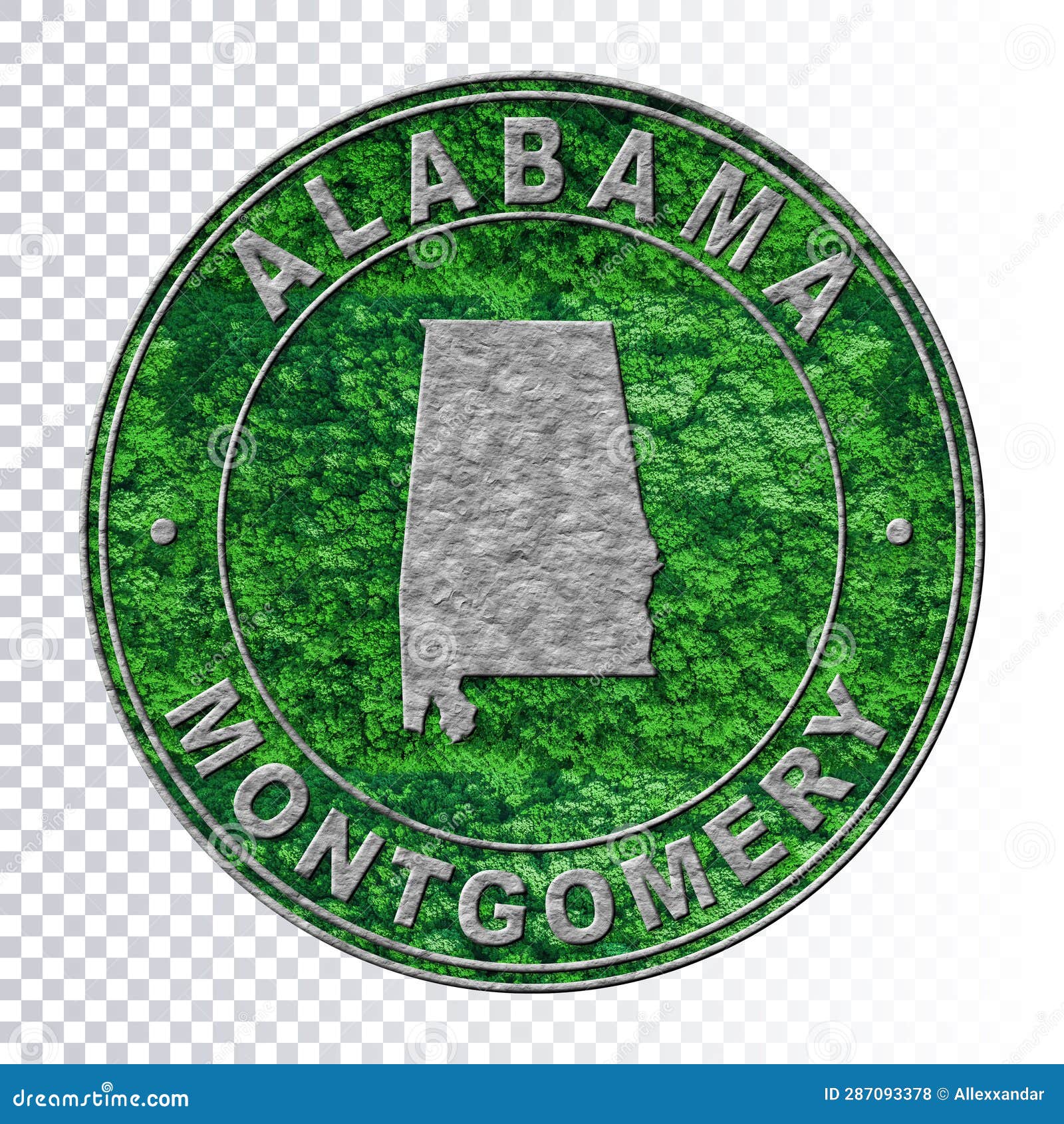 Map of Alabama, Environment Concept, Co2 Emission Concept Stock Photo