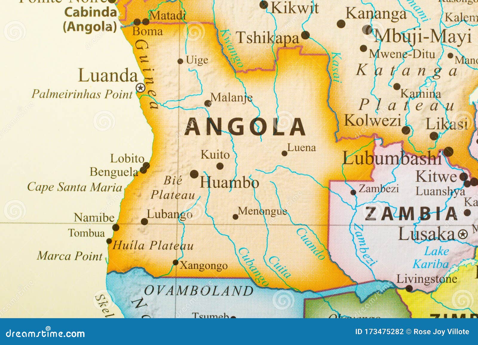 Map Angola Africa Capital Luanda Map Angola 173475282 