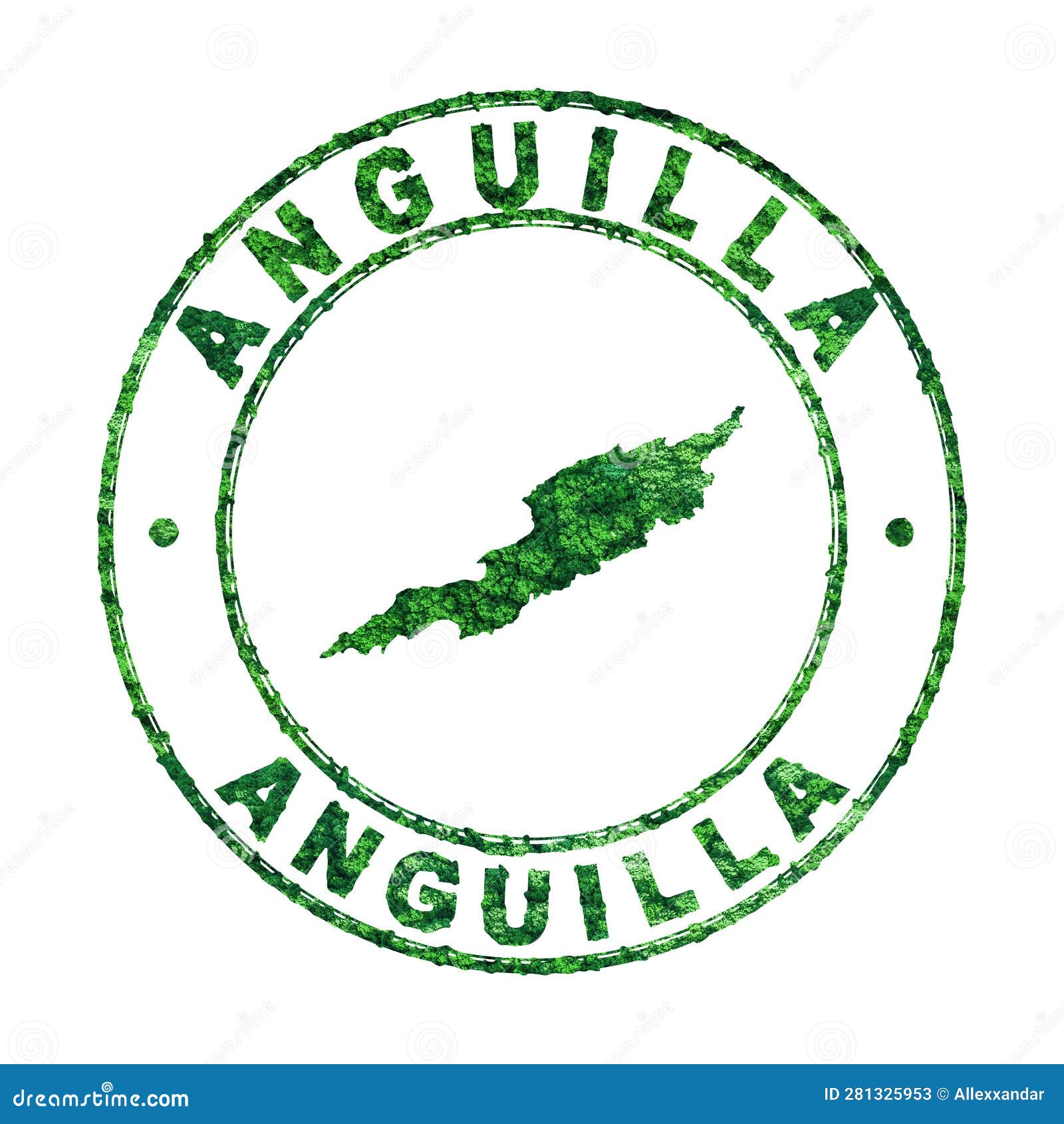 Map of Anguilla, Postal Stamp, Sustainable Development, CO2 Emission