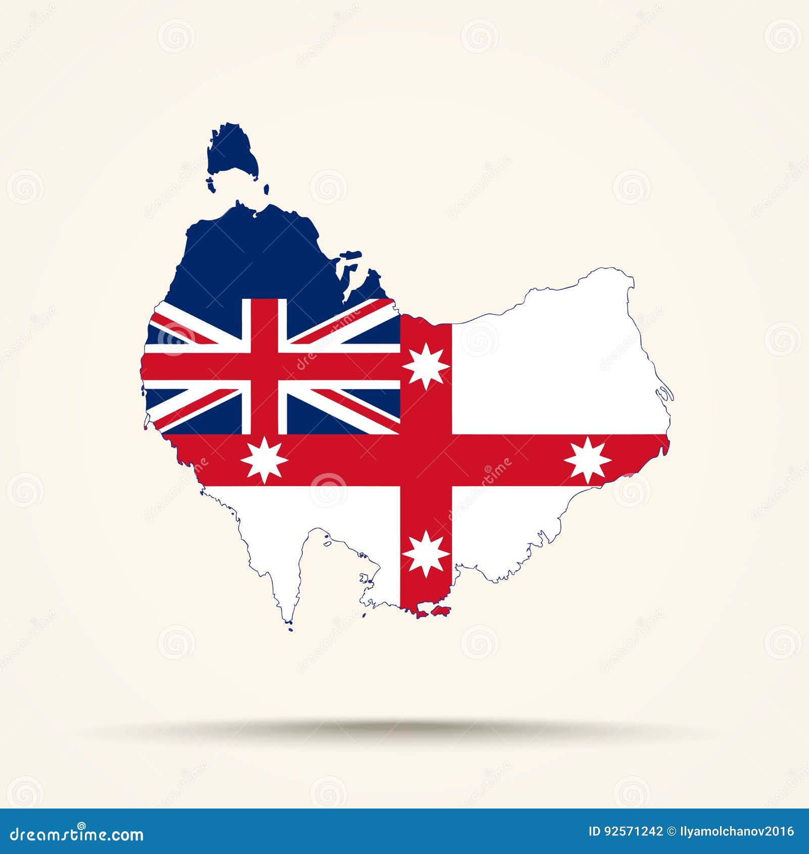 Map of in Australian Federation Flag Colors Vector - Illustration of circumscription, canada: