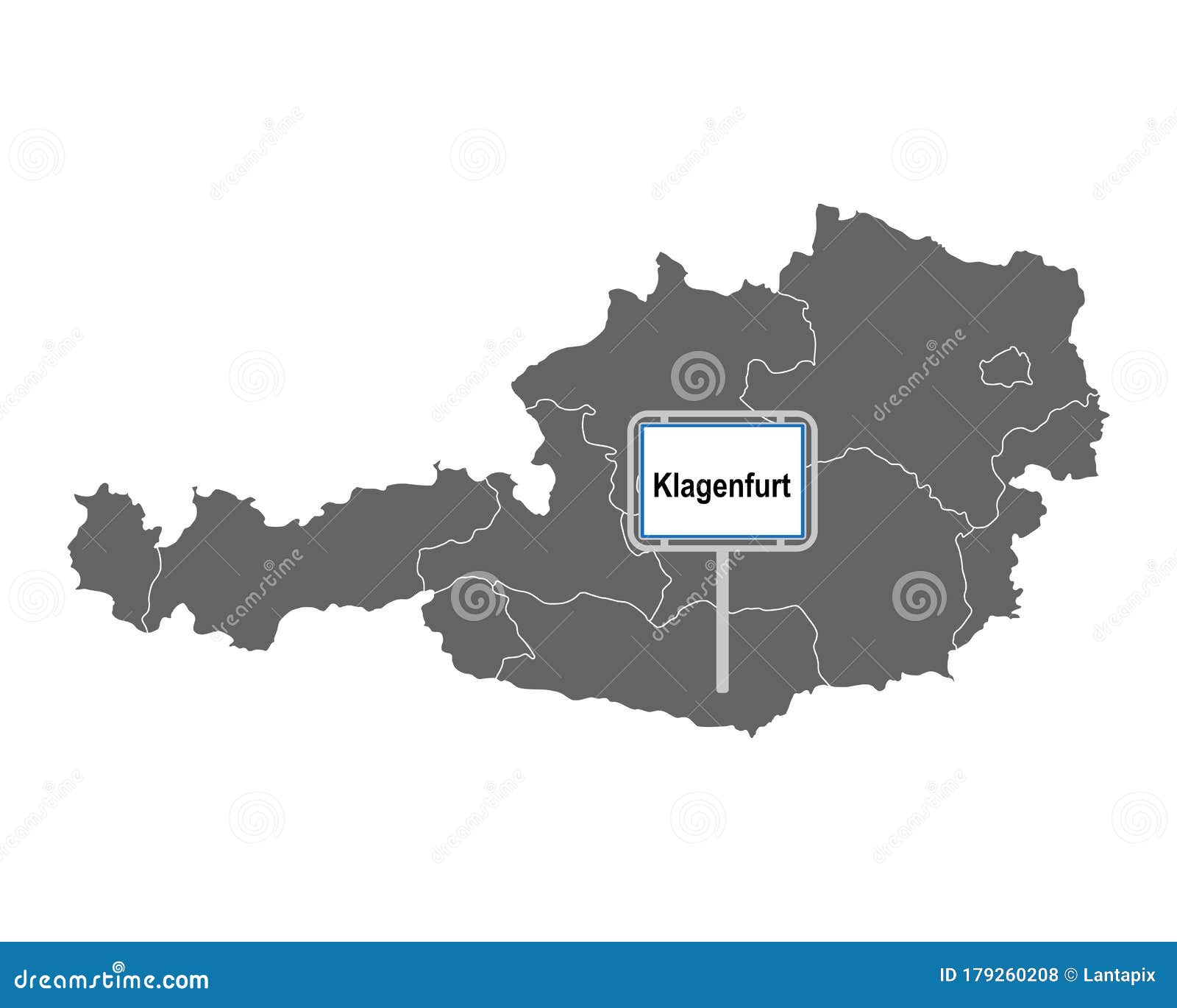 Map Of Austria With Road Sign Of Klagenfurt Stock Vector Illustration Of Travel Symbol 179260208