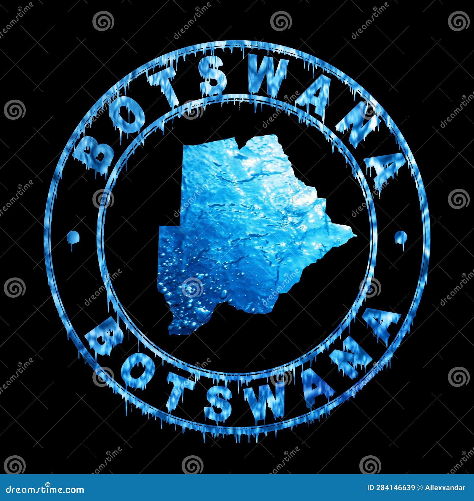 Map of Botswana Water Concept Stock Illustration Illustration of republic, continent 284146639