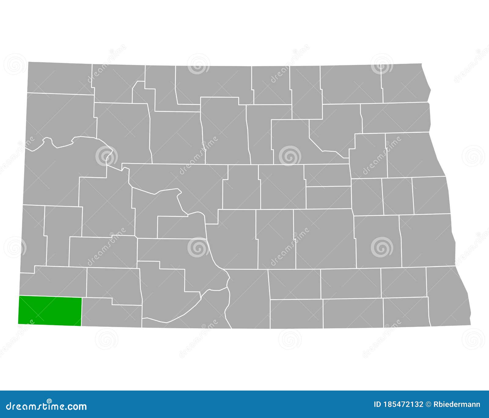 Map of Bowman in North Dakota Stock Vector Illustration of gray