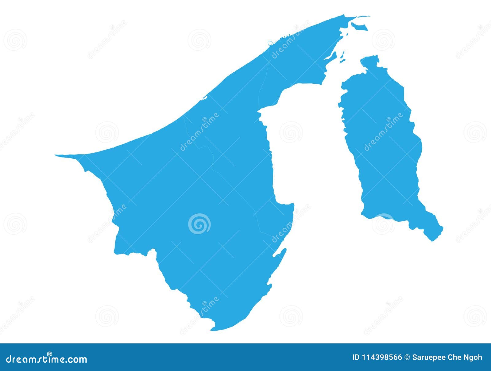 map of brunei darussalam. high detailed  map - brune idarussalam.