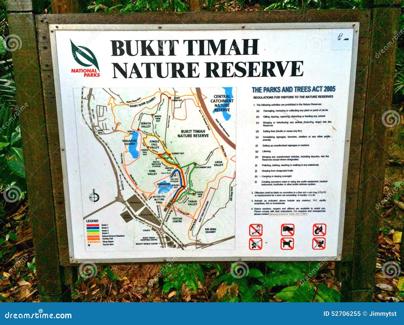 Map of Bukit Timah Nature Reserve in Singapore Editorial Image - Image
