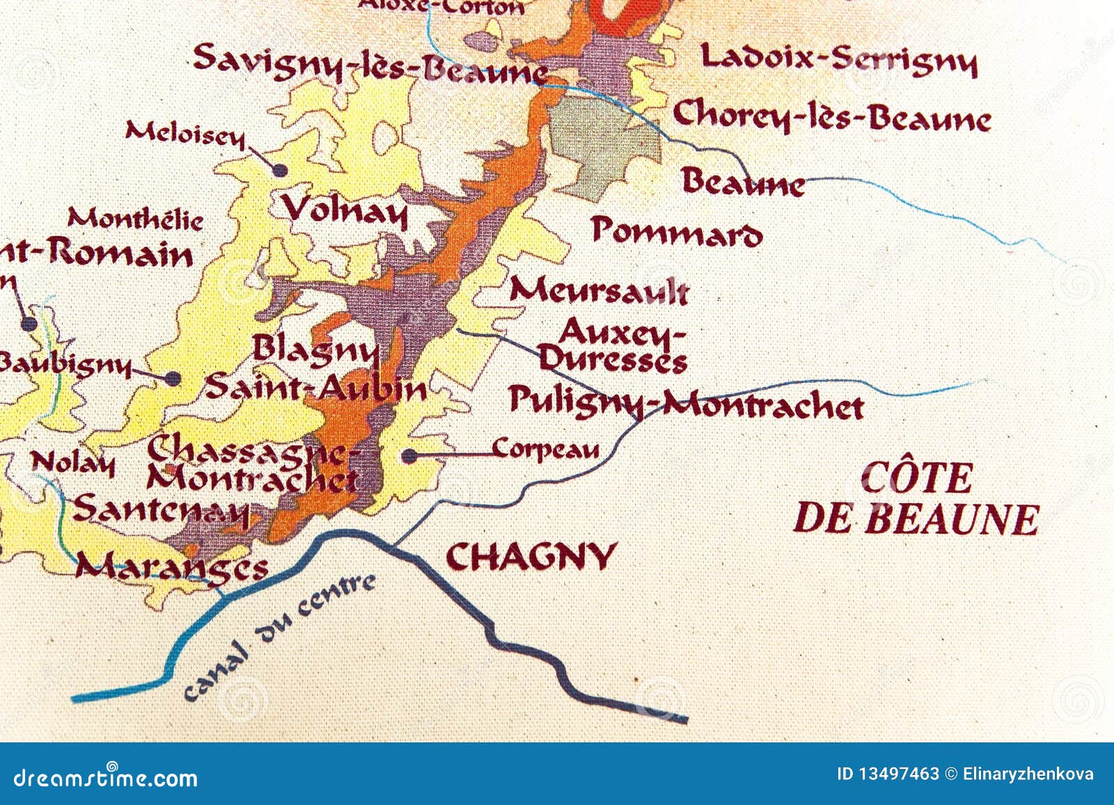 Burgundy Wine Region Map