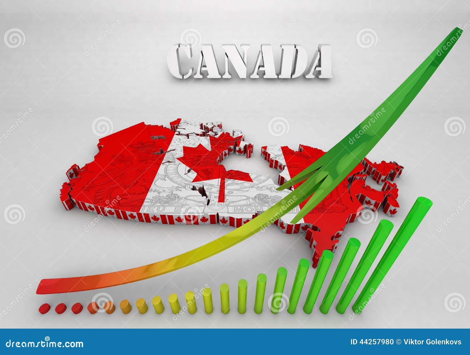 Map of Canada with Flag Colors Stock Illustration Illustration of