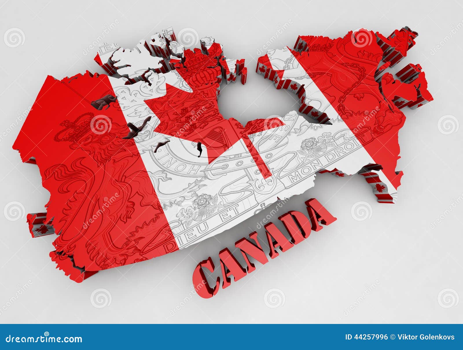 Map Of Canada With Flag Colors Stock Illustration Image 44257996