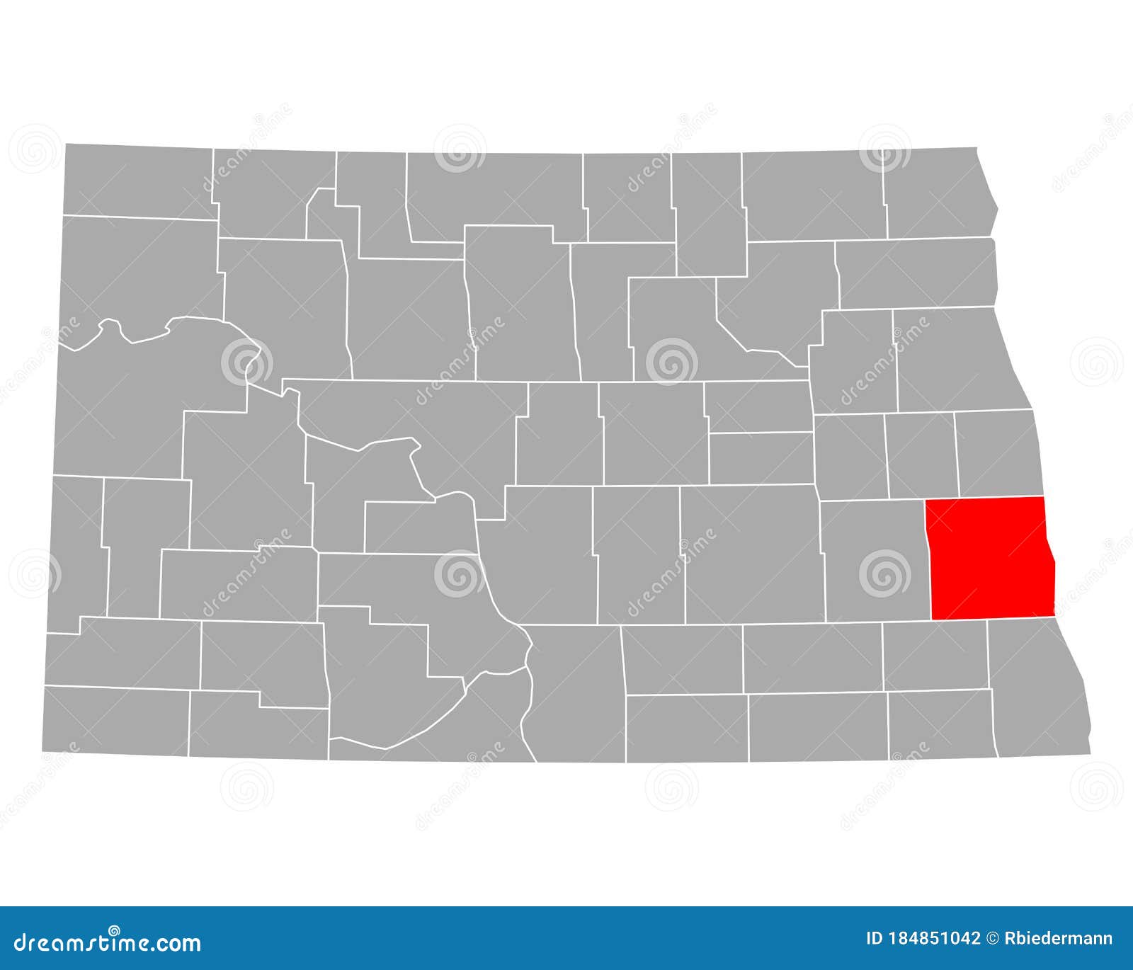Map of Cass in North Dakota Stock Vector Illustration of north, cass