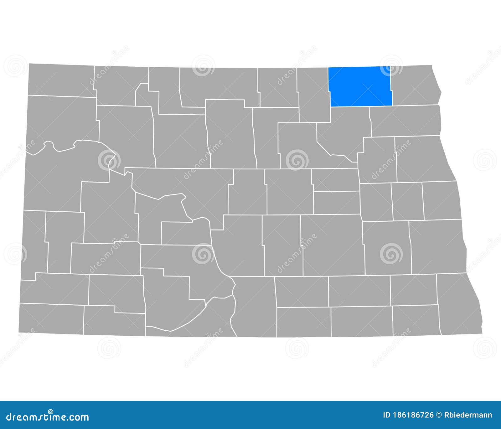 Map of Cavalier in North Dakota Stock Vector Illustration of isolated