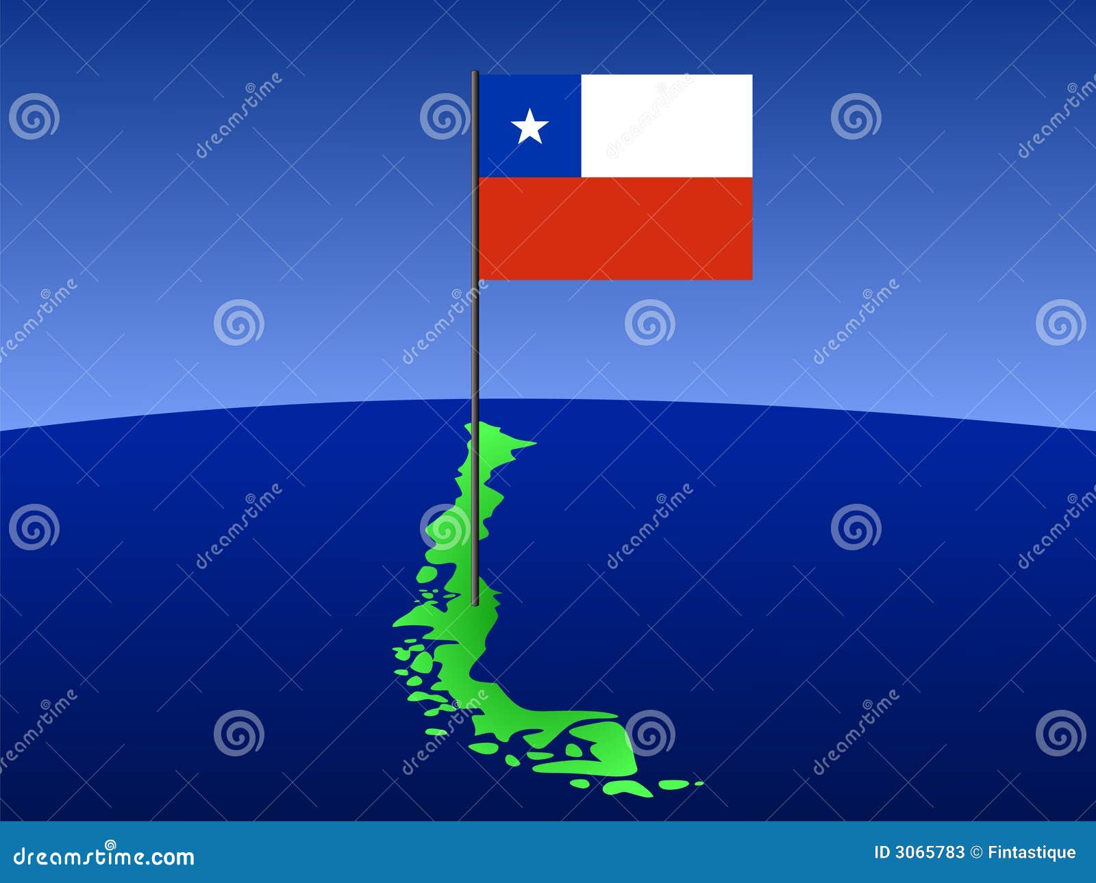 Map of Chile with flag stock vector. Illustration of geography 3065783
