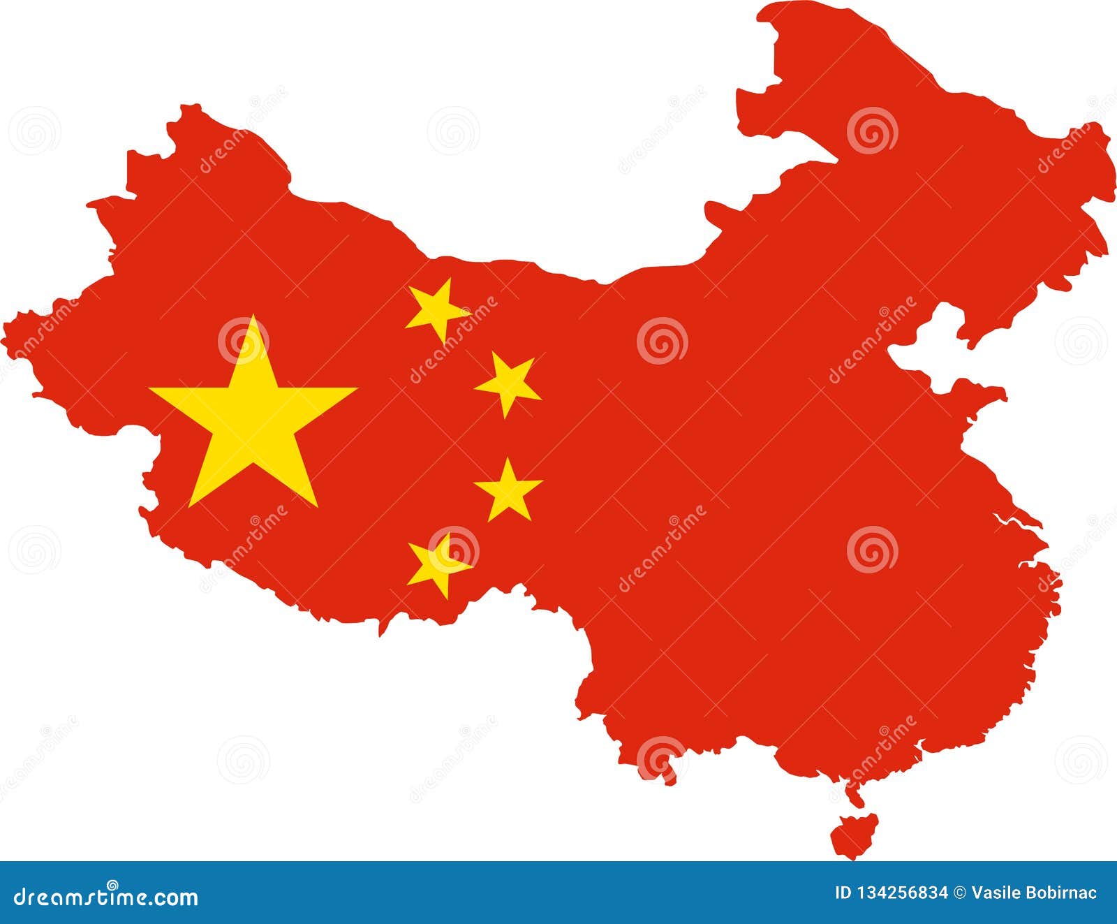 China Map With Flag Stock Vector Illustration Of Shape 134256834 China Map With Flag Stock Vector Illustration Of Shape 134256834