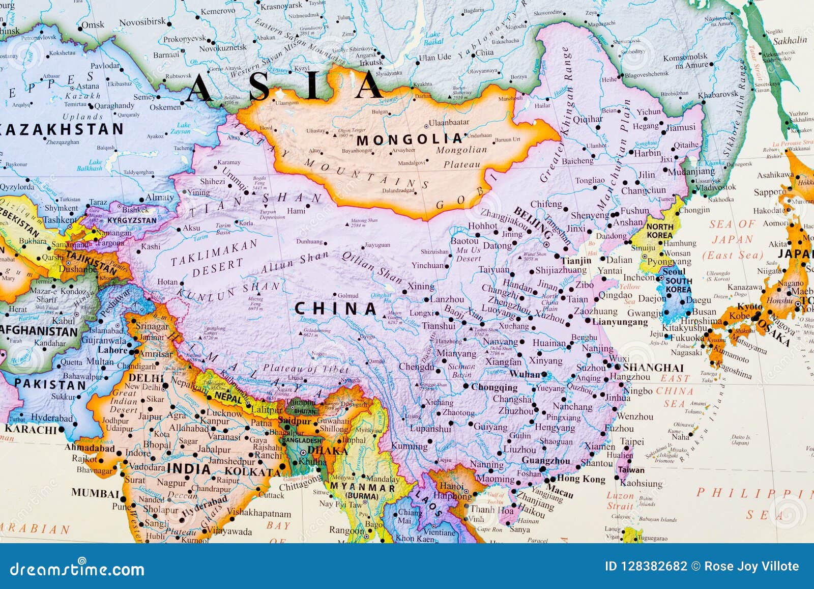 Map Of China Stock Photo Image Of Border China Explore 128382682