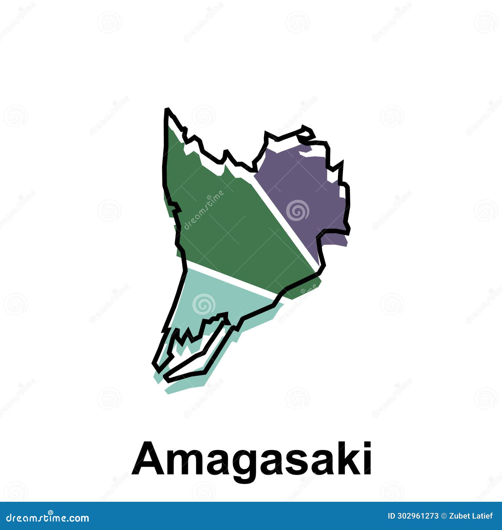 map city of amagasaki  ,  , sign, outline, world map international  template on white