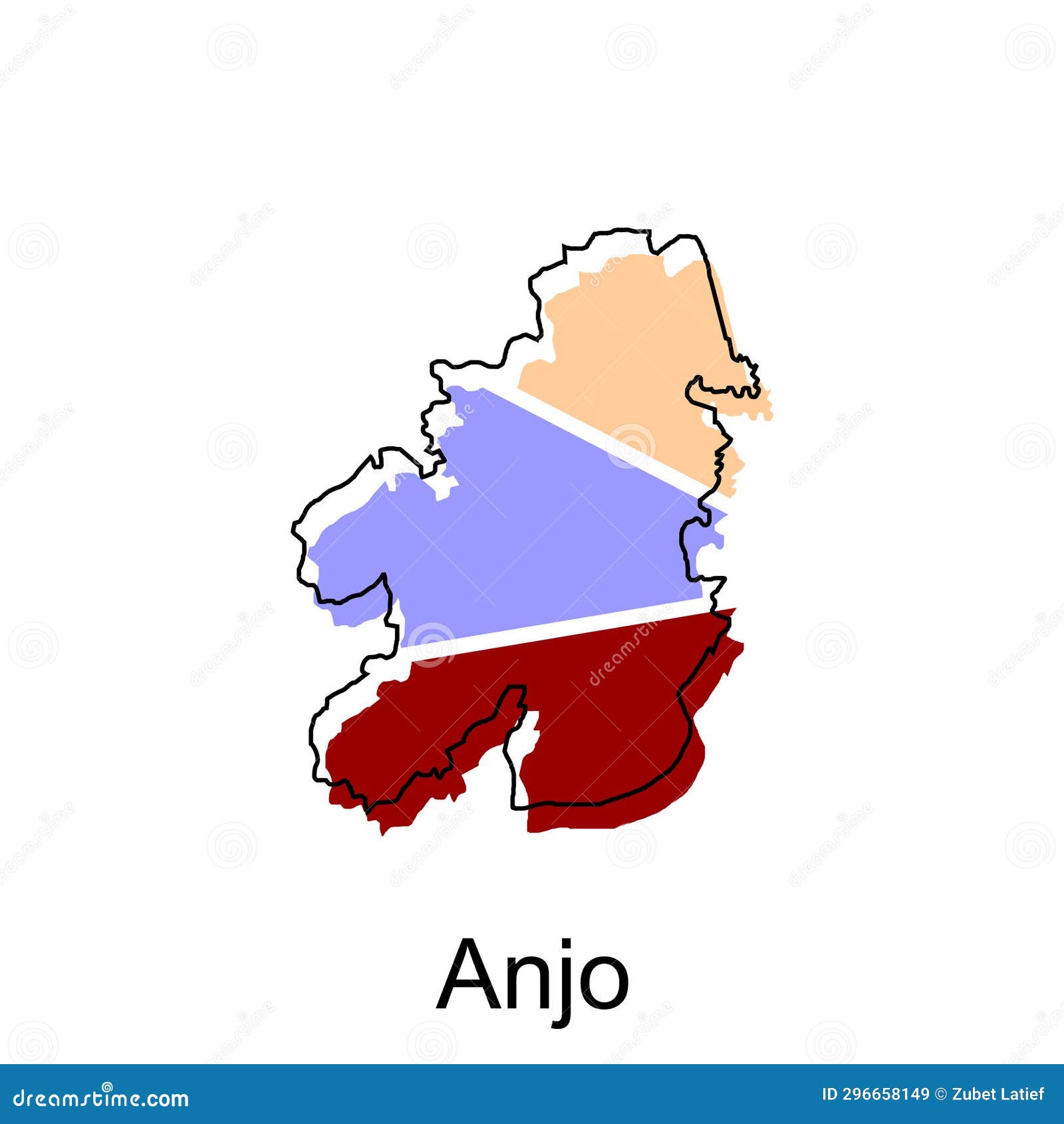 map city of anjo , high detailed  map - japan   template