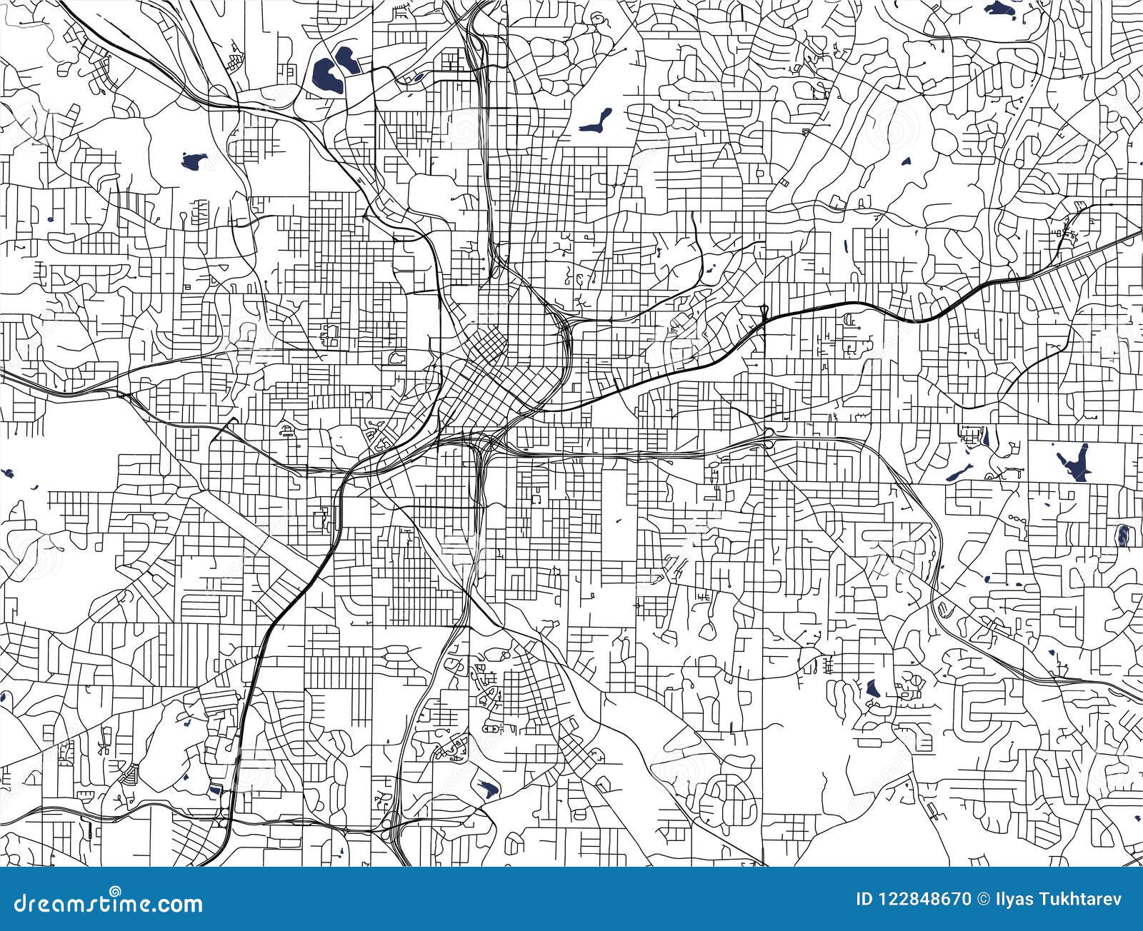 Map Of The City Of Atlanta, USA Cartoon Vector | CartoonDealer.com ...