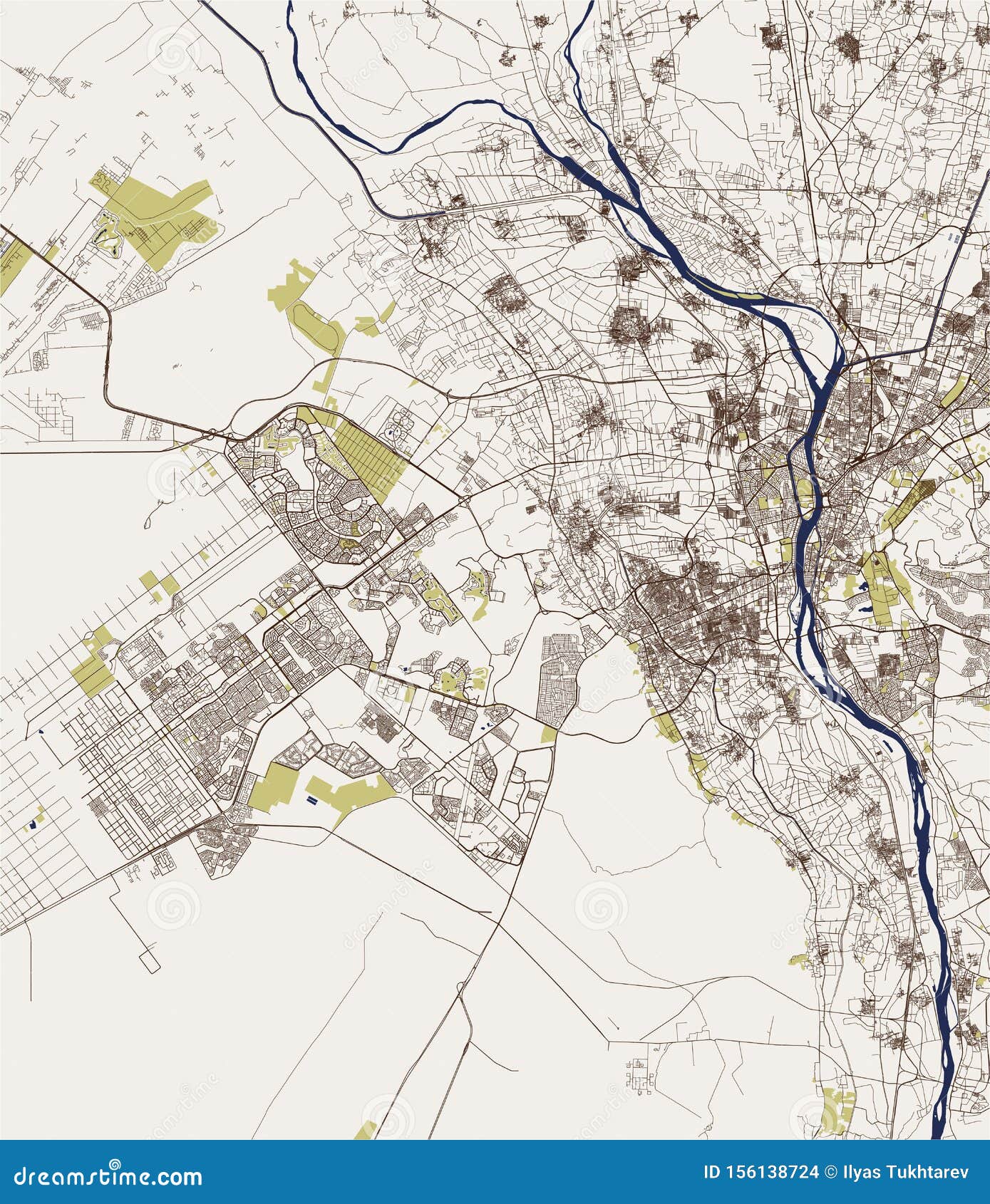 Map City Cairo Giza Egypt Vector 156138724 