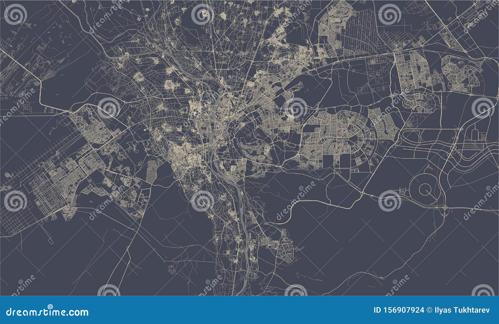 Map City Cairo Giza Egypt Vector 156907924 