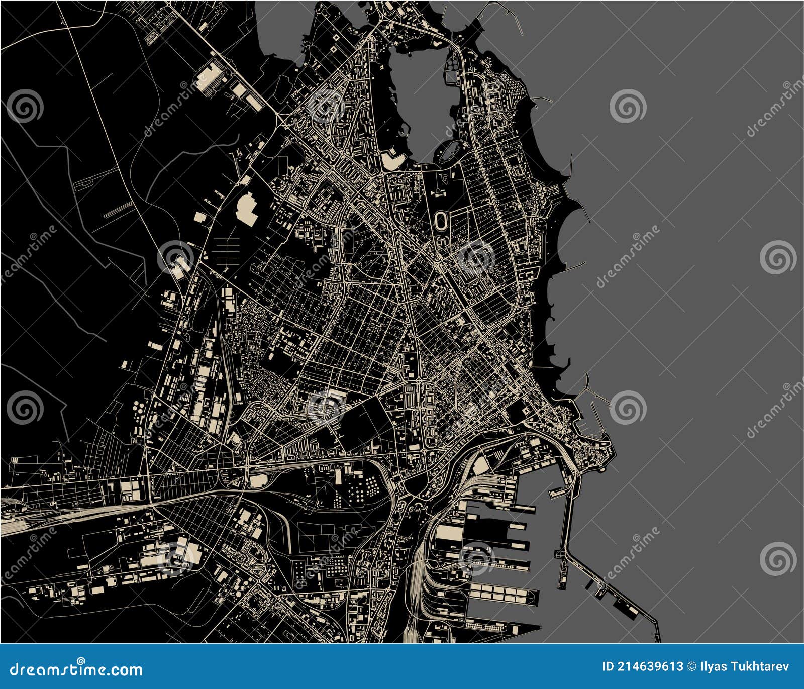 Map of the City of Constanta, Romania Stock Vector - Illustration of ...